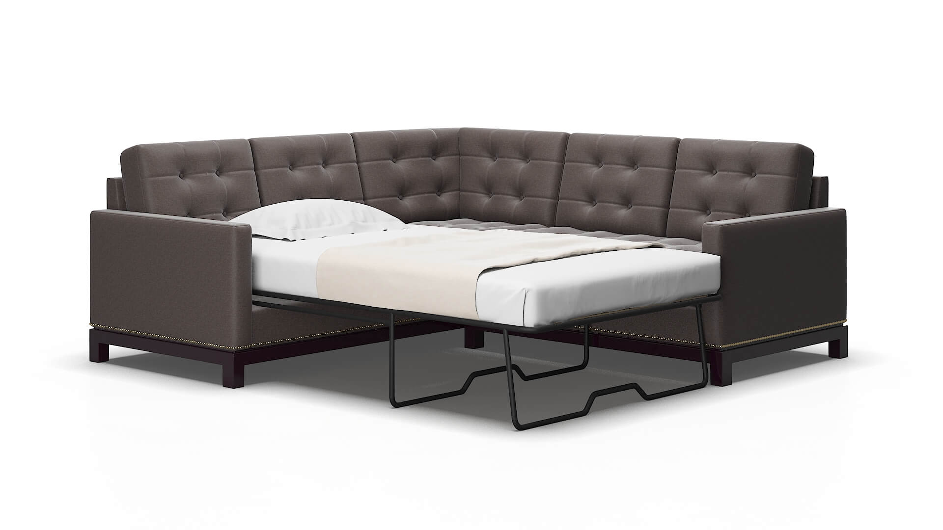 Davos Oscar Chocolate Sectional Sleeper Espresso legs 2