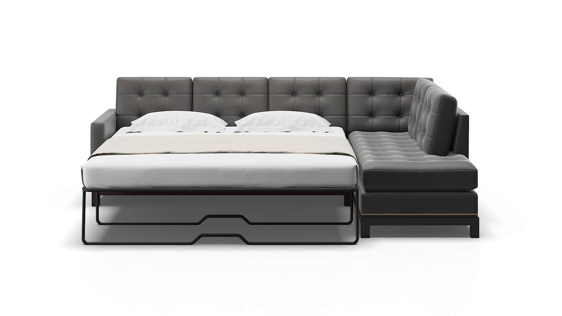 Davos Oscar Grey Panel Sleeper Espresso legs 1