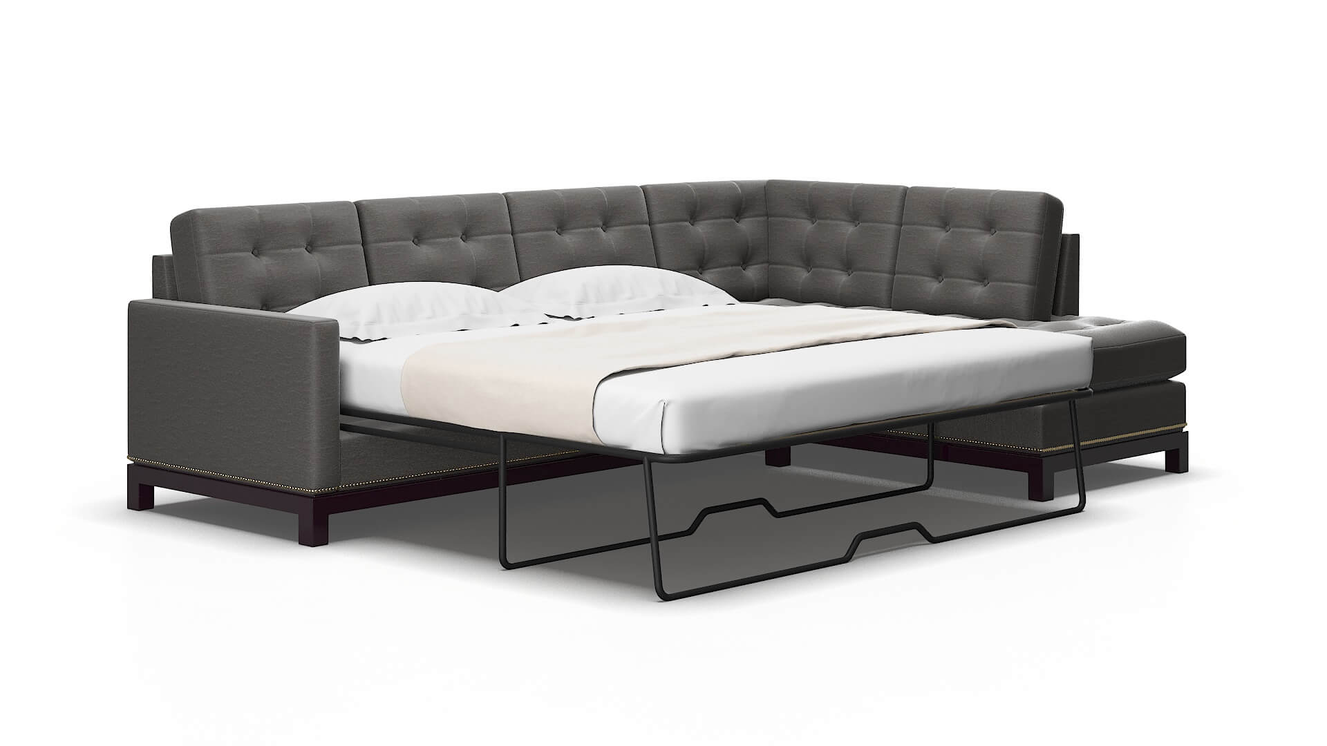 Davos Oscar grey Panel sleeper Espresso Legs  2
