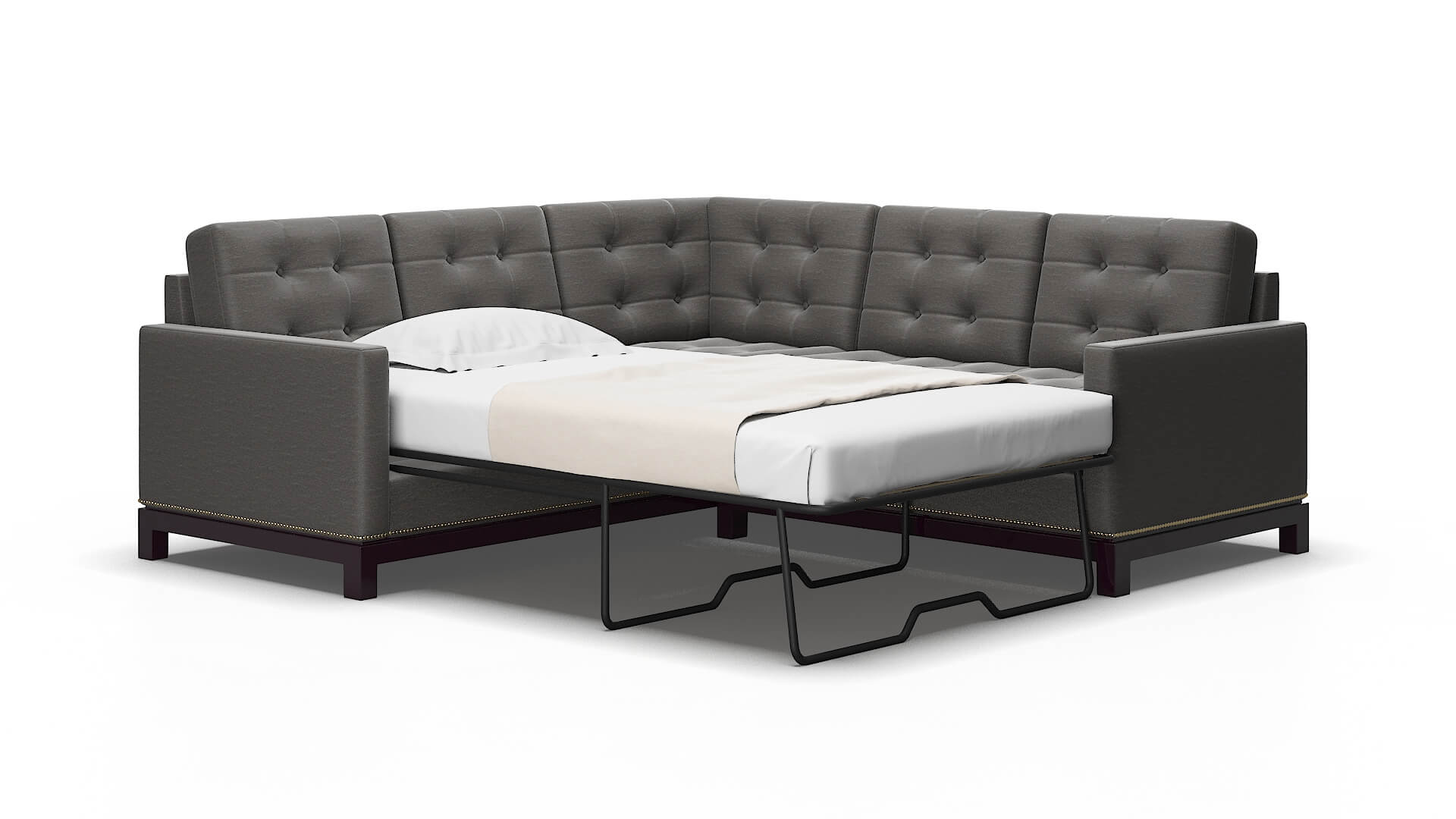 Davos Oscar grey Sectional sleeper Espresso Legs  2
