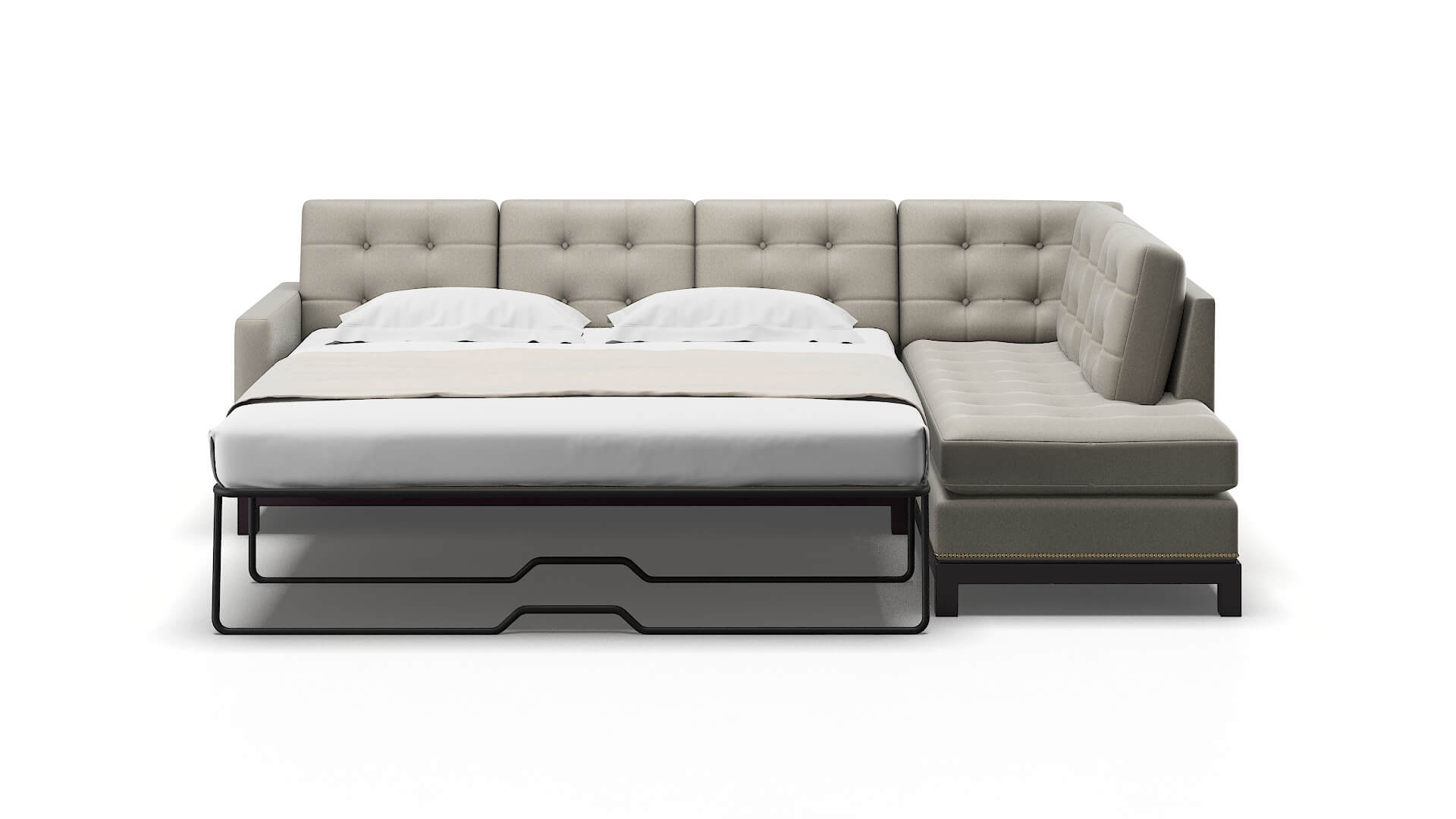 Davos Oscar Silver Panel Sleeper Espresso legs 1