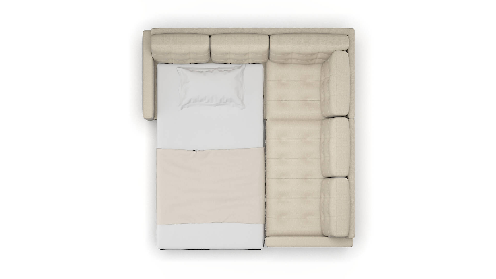 Davos Parker Linen Sectional Sleeper Espresso legs 3