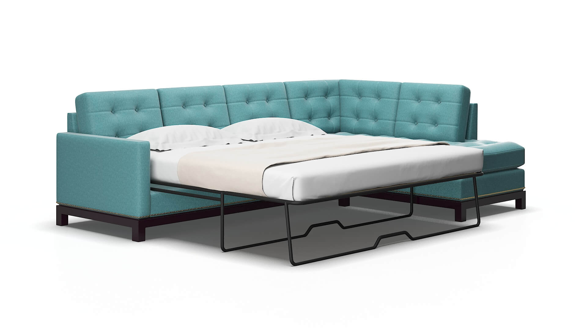 Davos Parker Turquoise Panel Sleeper espresso legs 2
