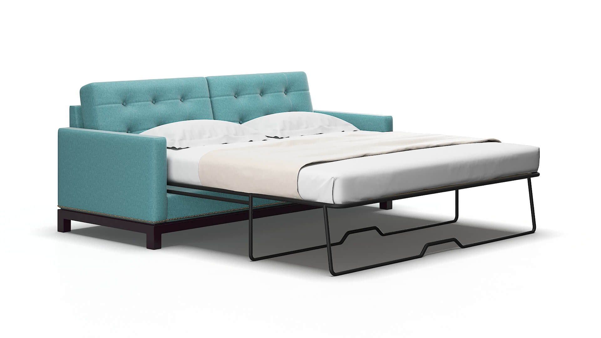 Davos Parker Turquoise Sofa Sleeper Espresso legs 2