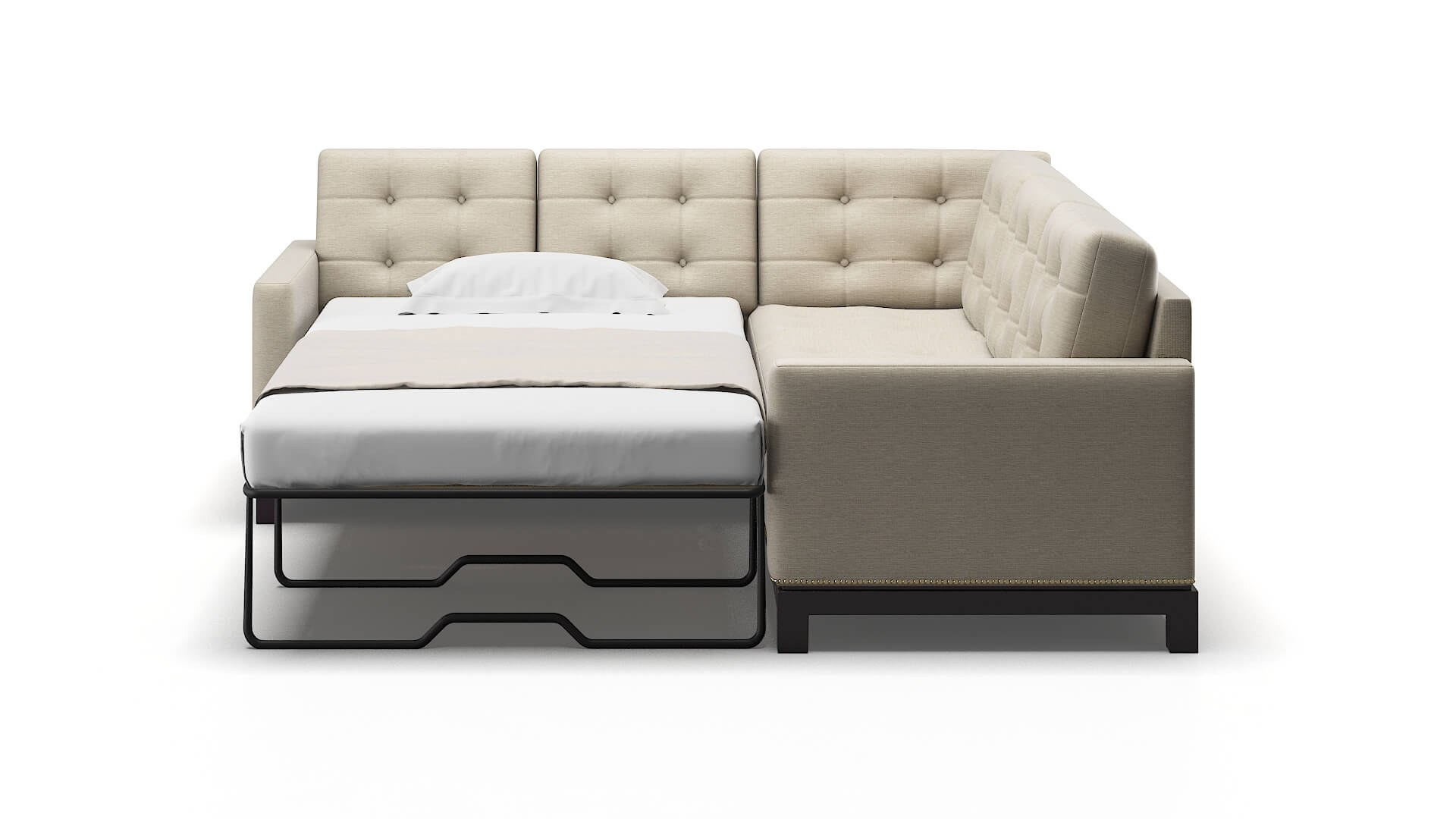 Davos Prime Dusk Sectional Sleeper Espresso legs 1
