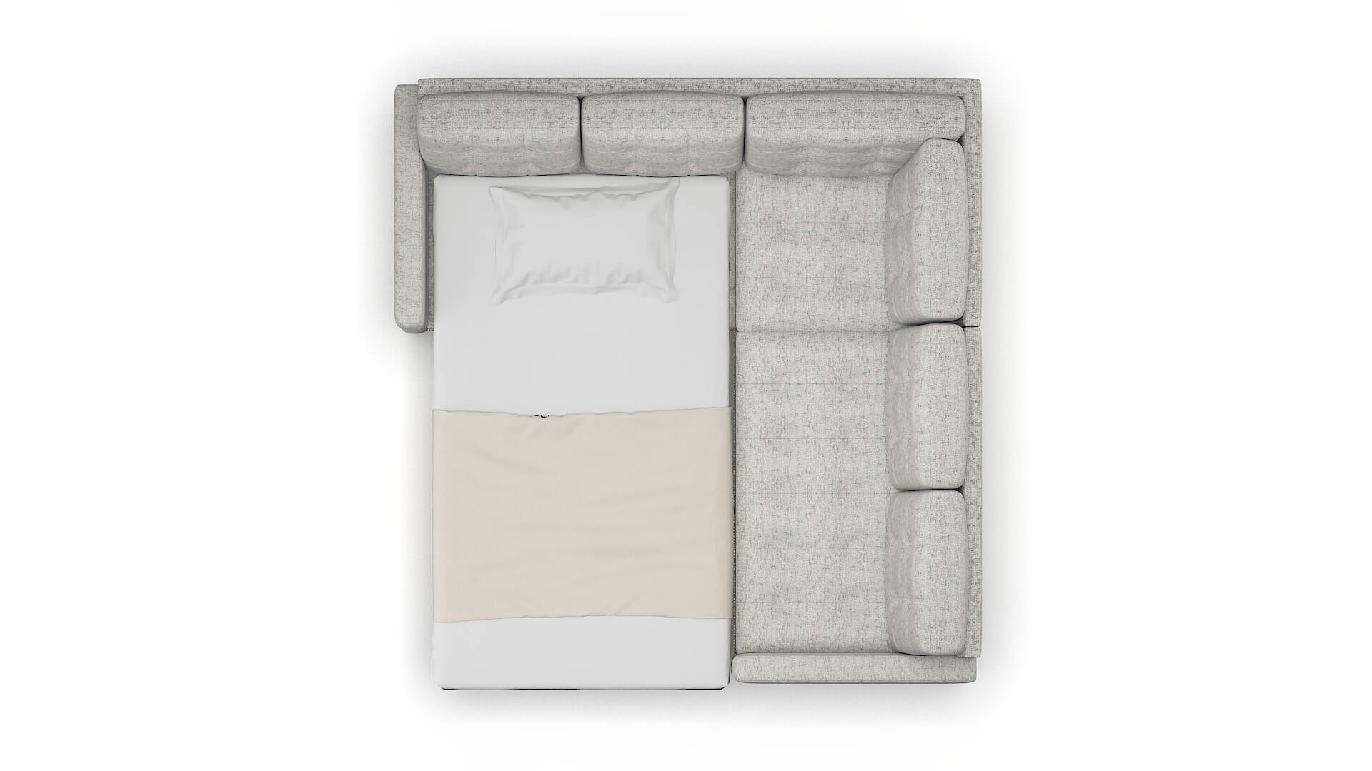 Davos Prime Gravel Sectional Sleeper Espresso legs 3