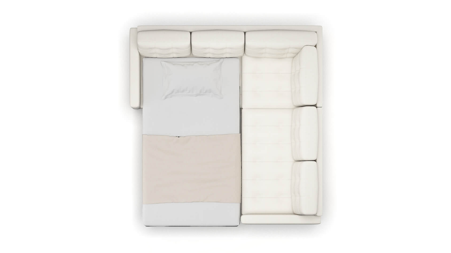 Davos R_prize Cream Sectional Sleeper Espresso legs 3