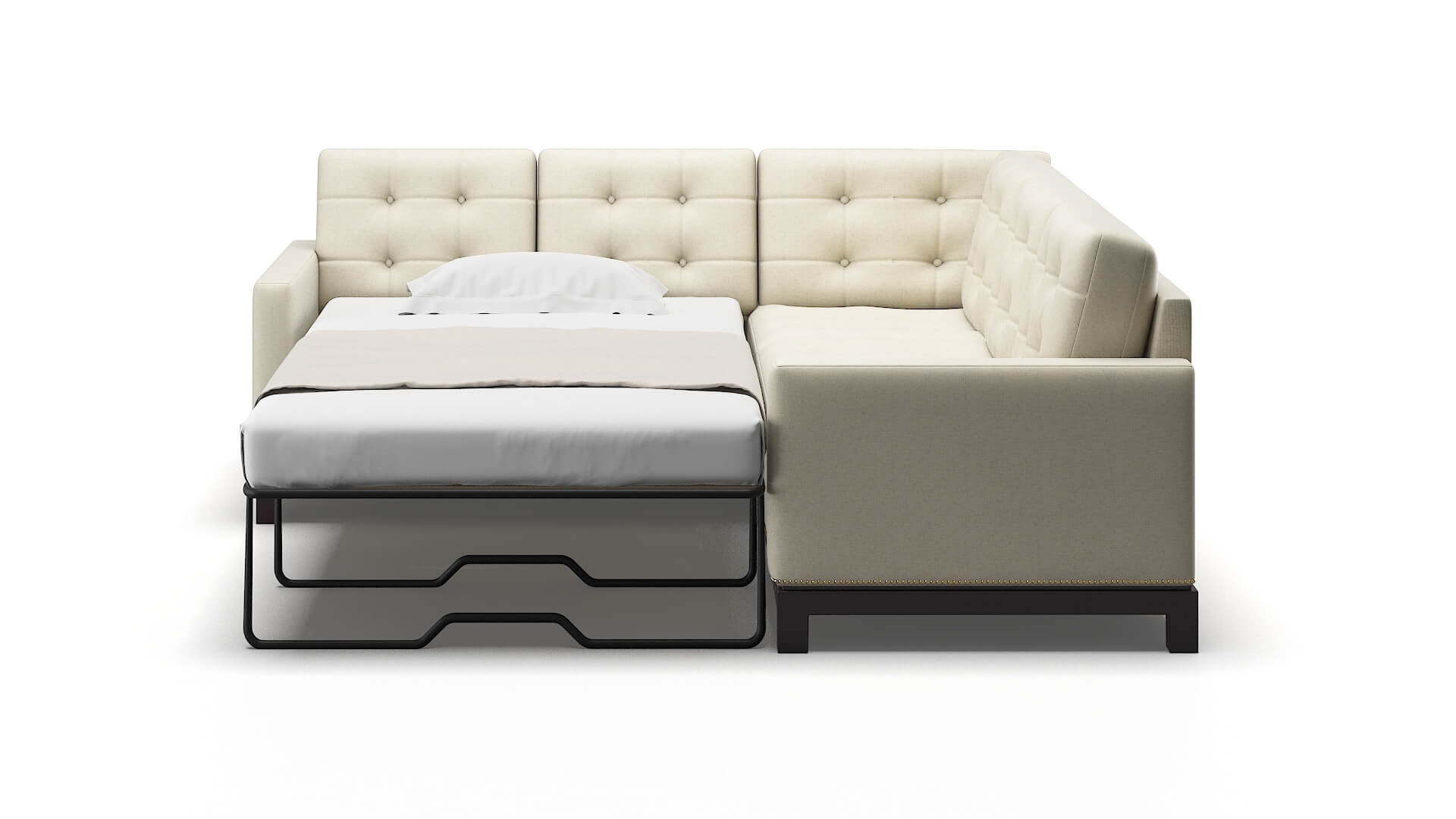 Davos Redondo Oyster Sectional Sleeper Espresso legs 1