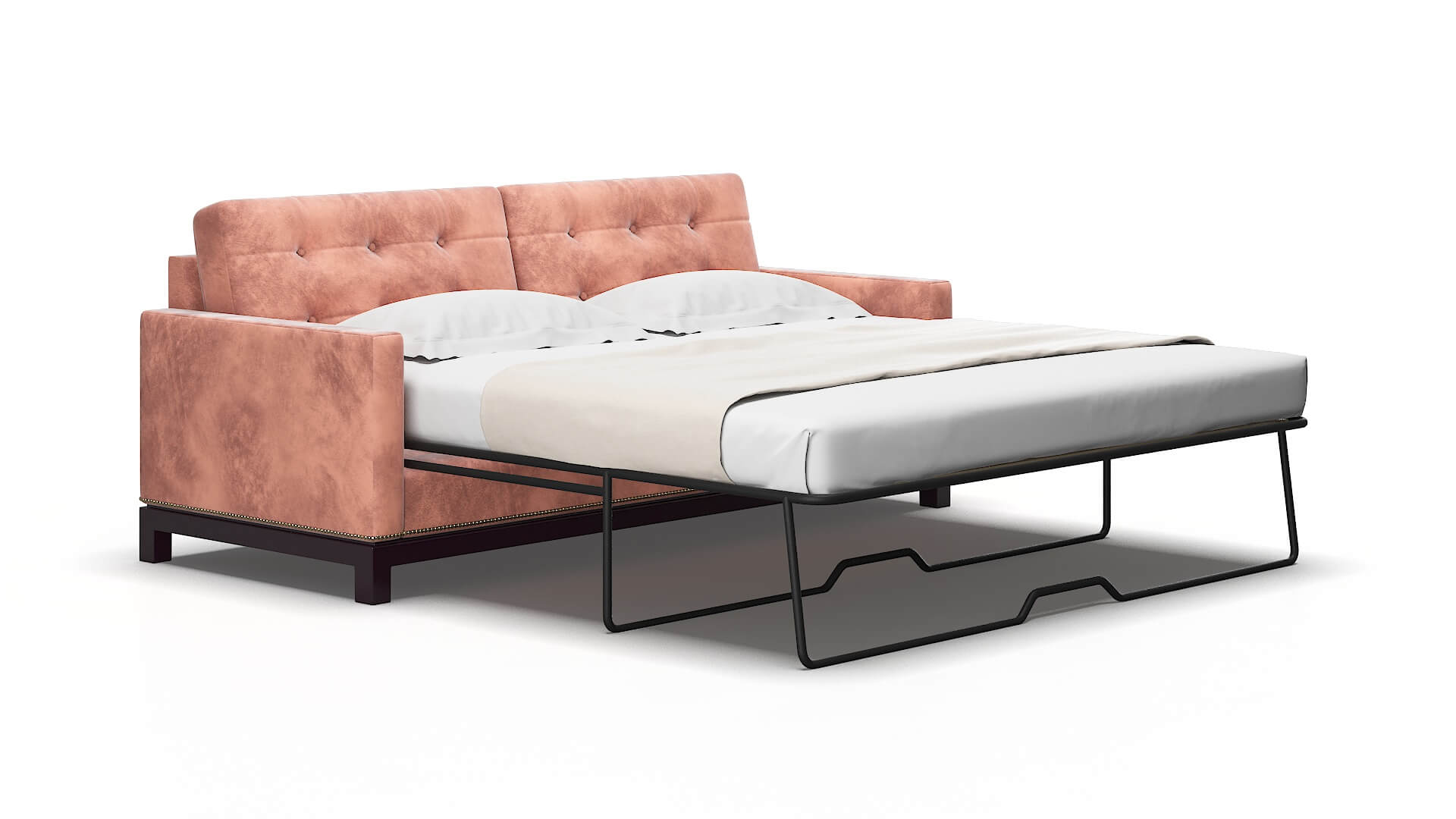 Davos Royale Blush Sofa Sleeper Espresso legs 2