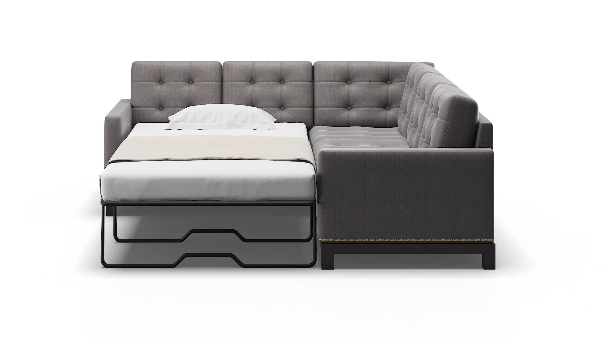 Davos Sasha Granite Sectional Sleeper Espresso legs 1