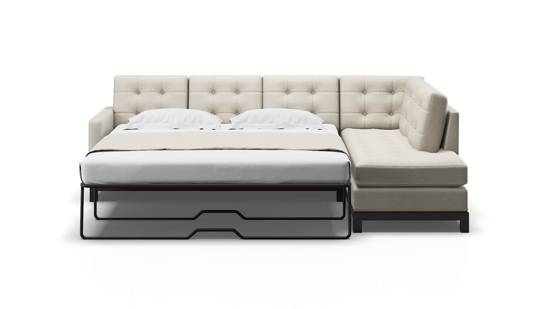 Davos Sasha Linen Panel Sleeper Espresso legs 1