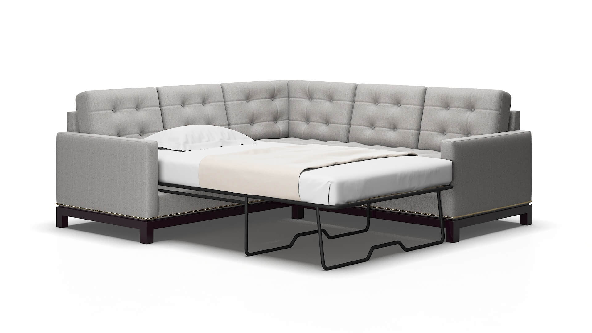 Davos Sasha silver Sectional sleeper Espresso Legs  2