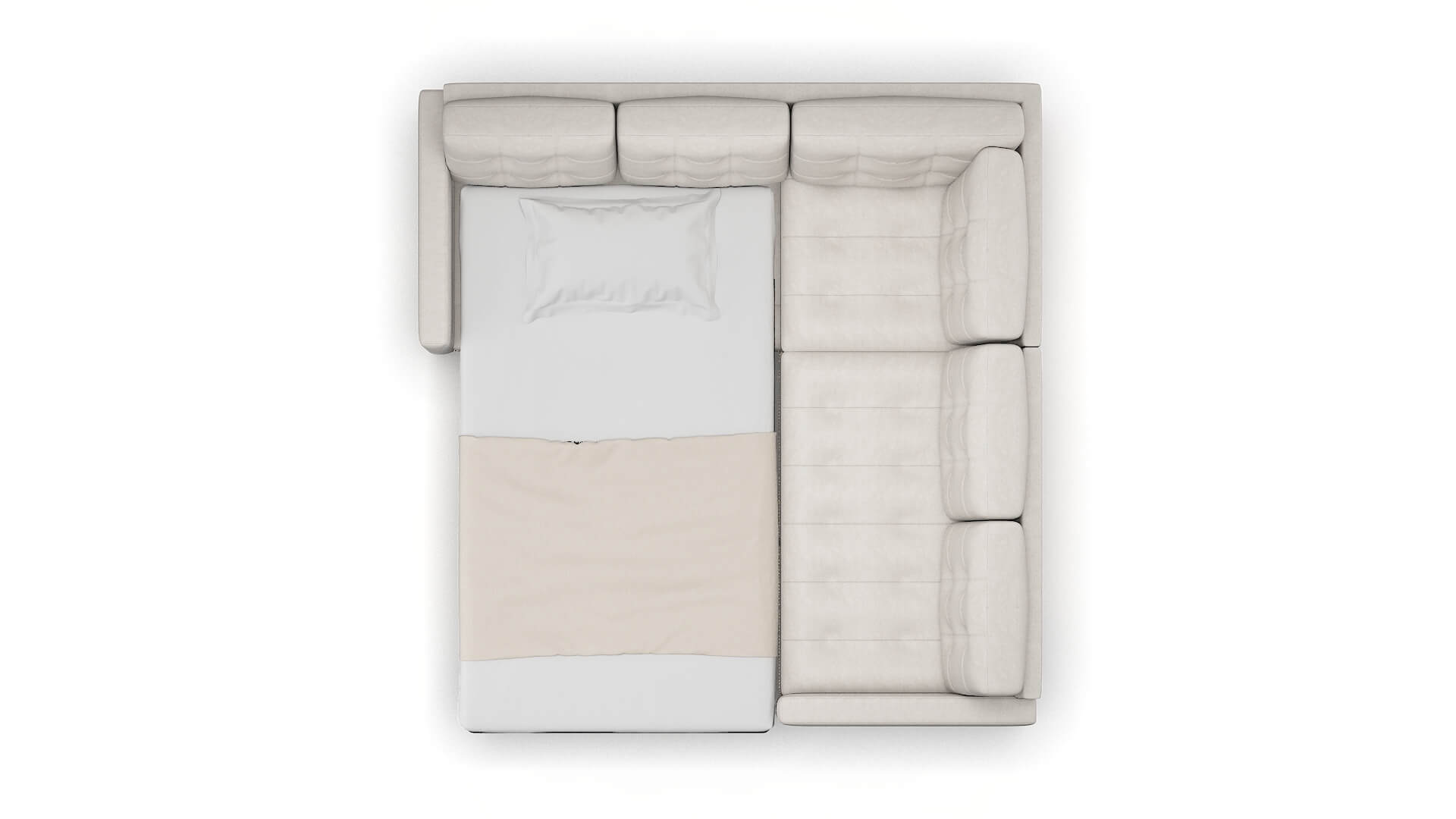 Davos Suave Dove Sectional Sleeper Espresso legs 3