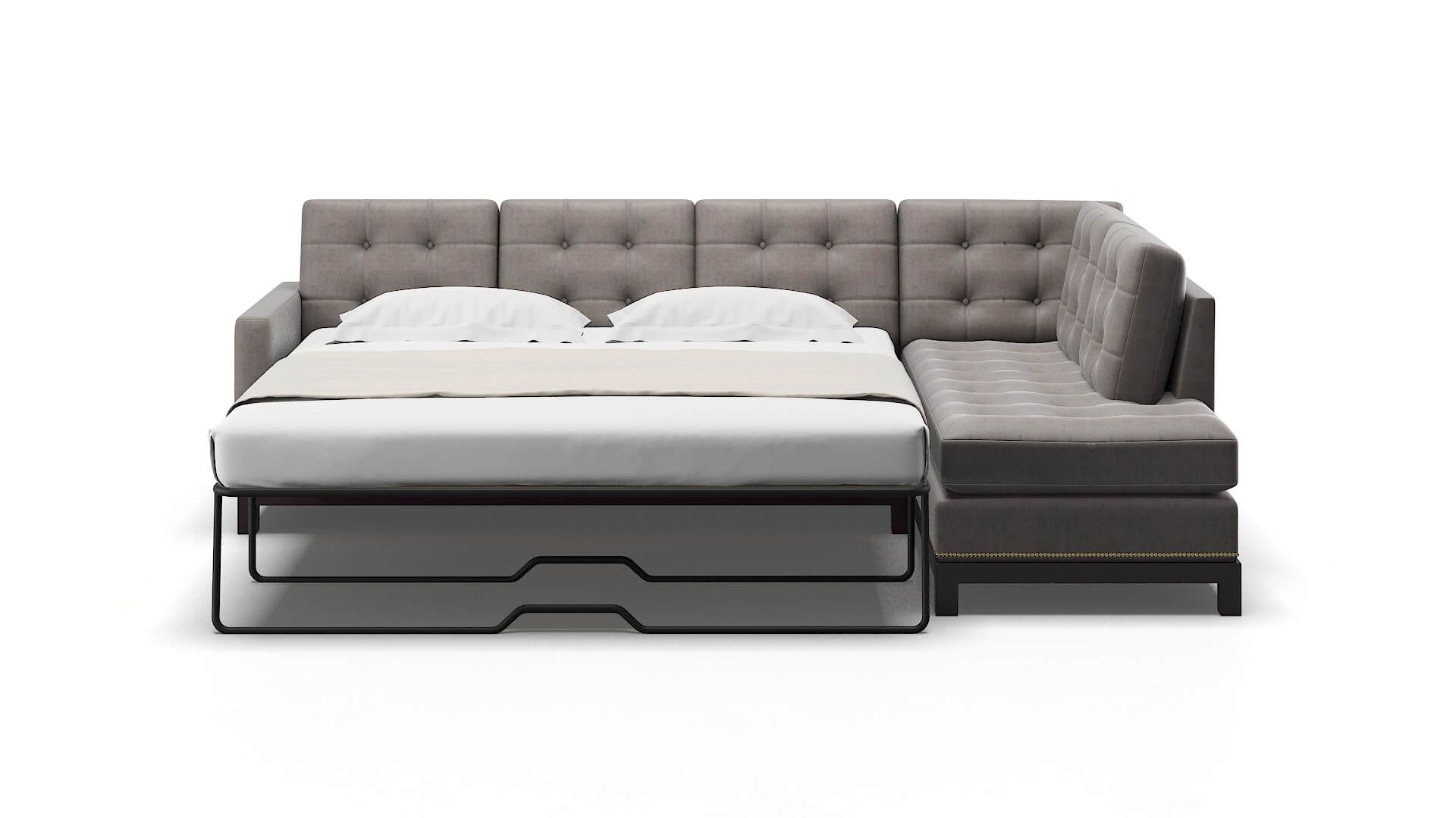 Davos Suave Slate Panel Sleeper Espresso legs 1