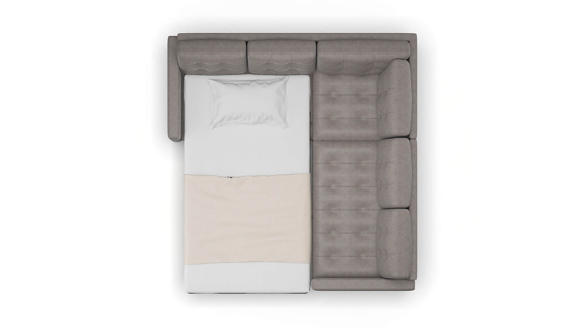Davos Suave Slate Sectional Sleeper Espresso legs 3