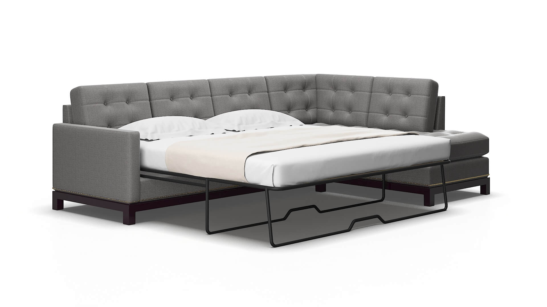 Davos Terrain Oatmeal Panel Sleeper Espresso legs 2