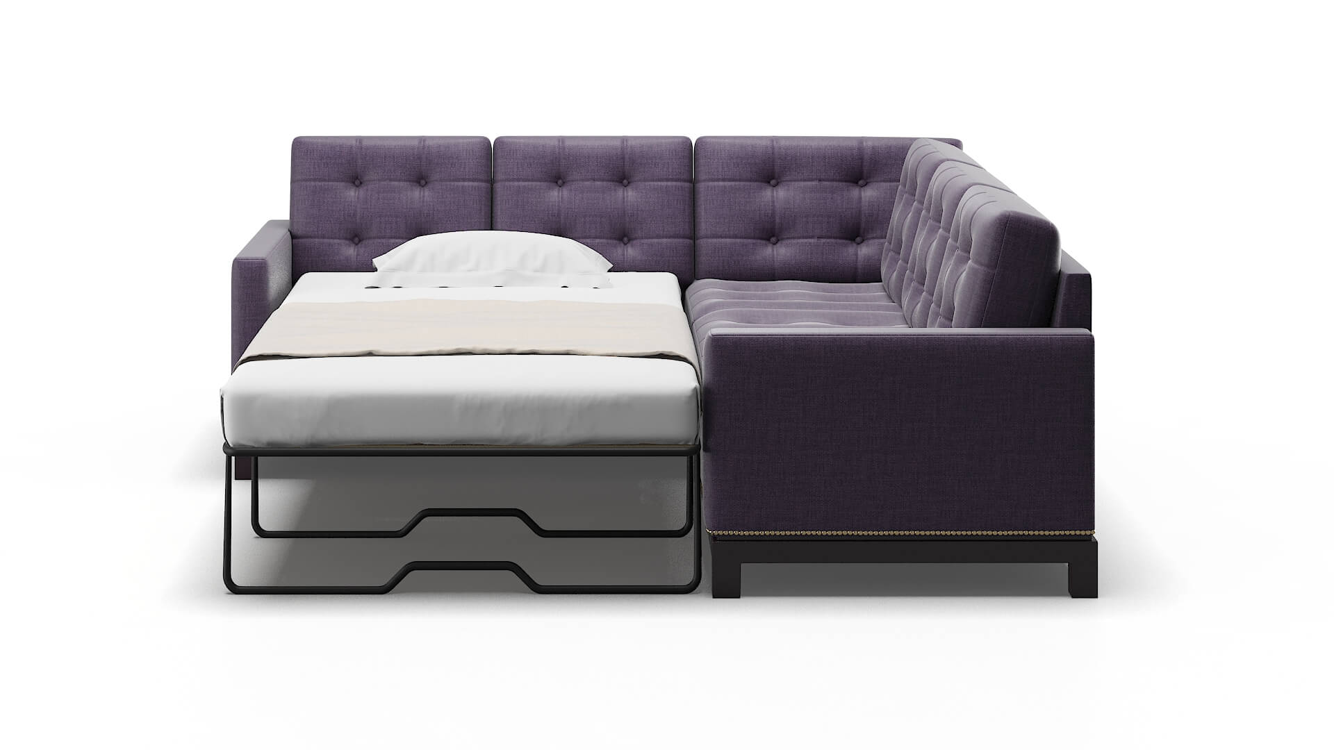 Davos Tess Blackberry Sectional Sleeper Espresso legs 1