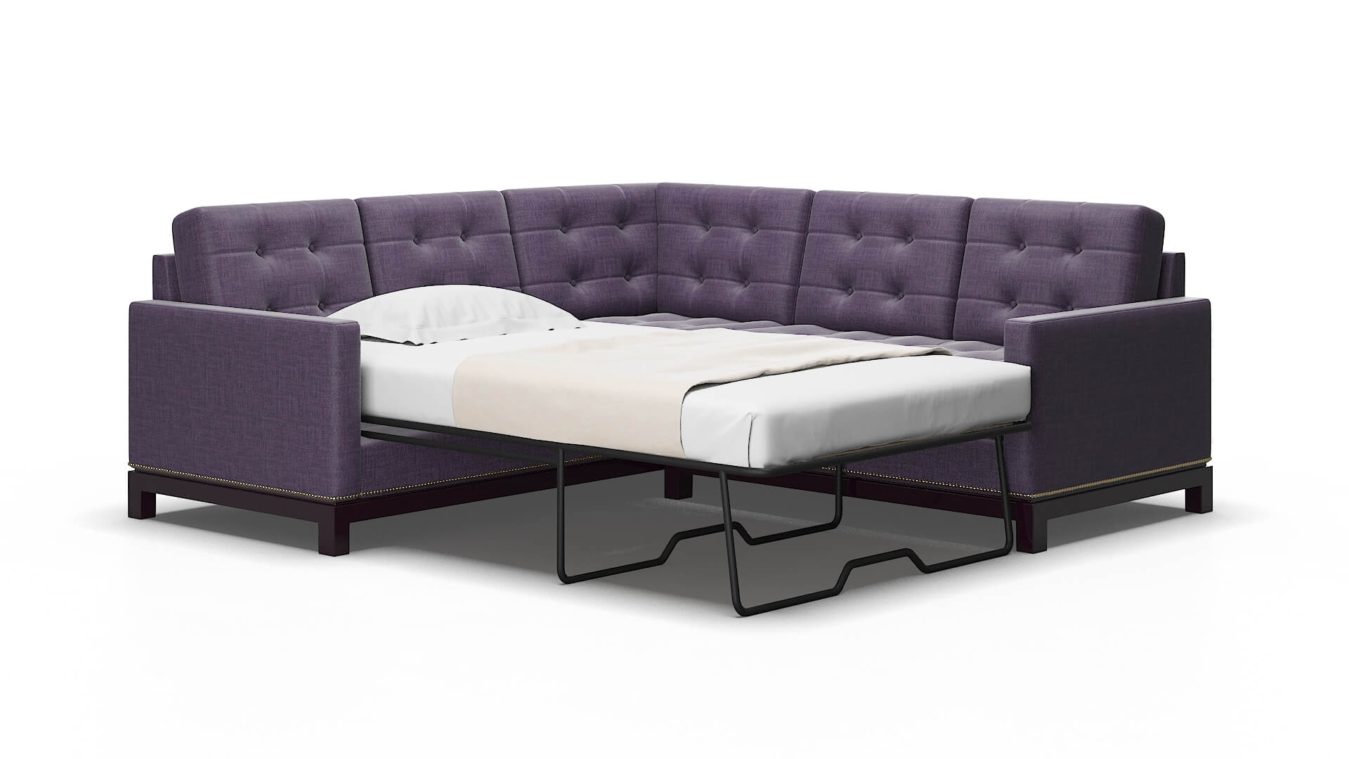 Davos Tess blackberry Sectional sleeper Espresso Legs  2
