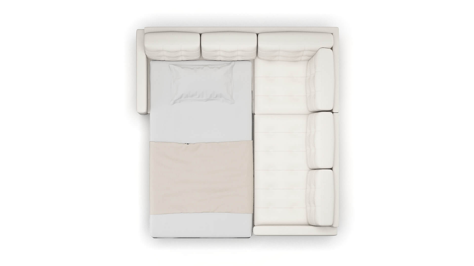 Davos Venice Eggshell Sectional Sleeper Espresso legs 3