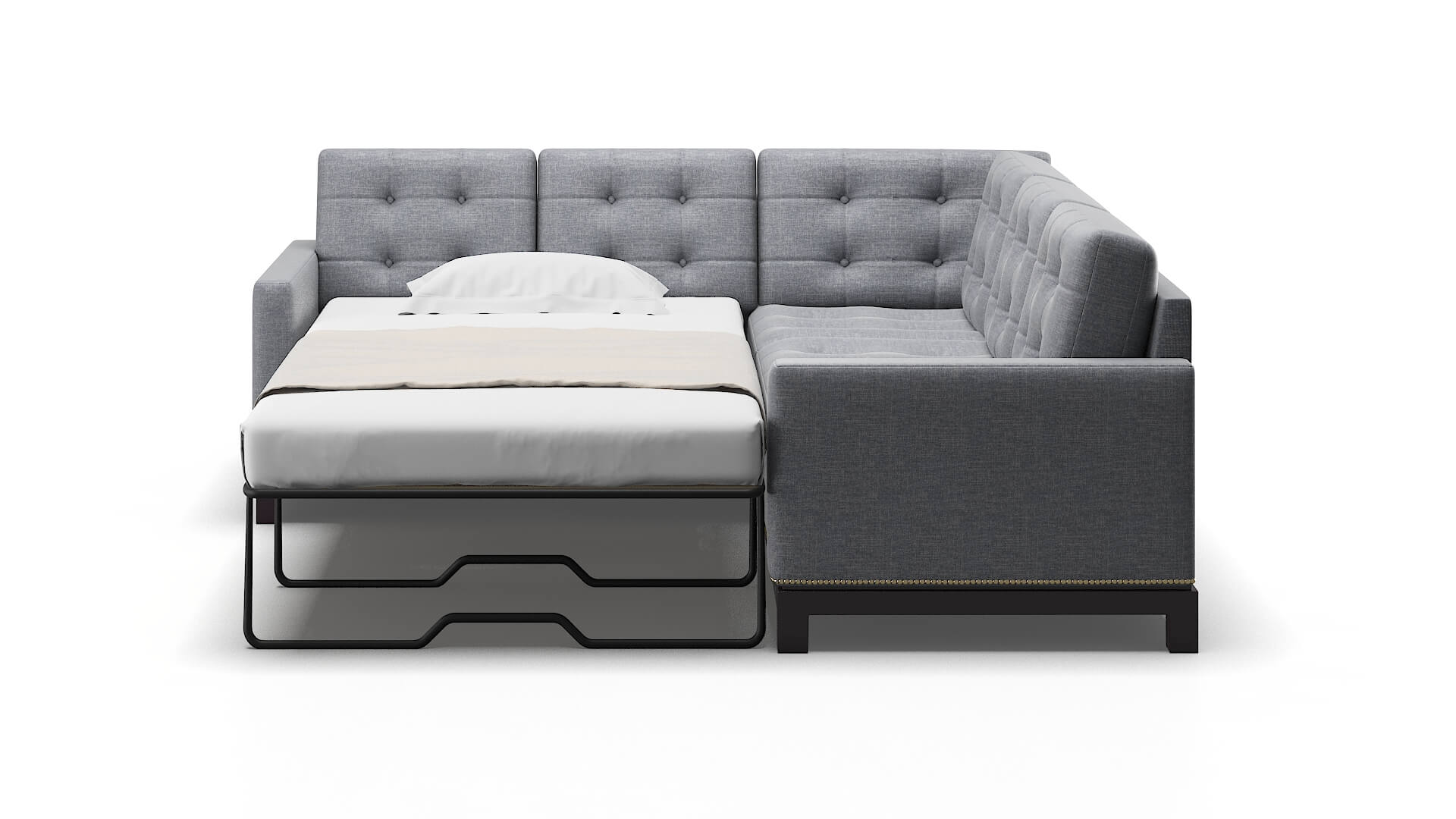 Davos Venus Mist Sectional Sleeper Espresso legs 1