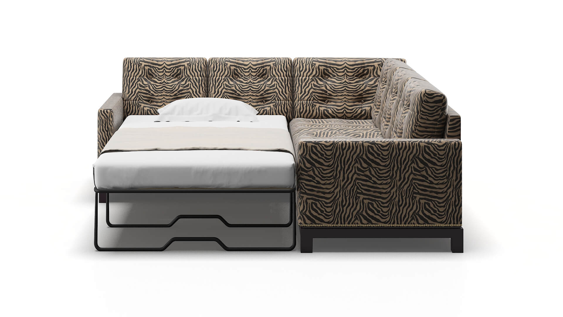 Davos Zambia Coffee Sectional Sleeper Espresso legs 1
