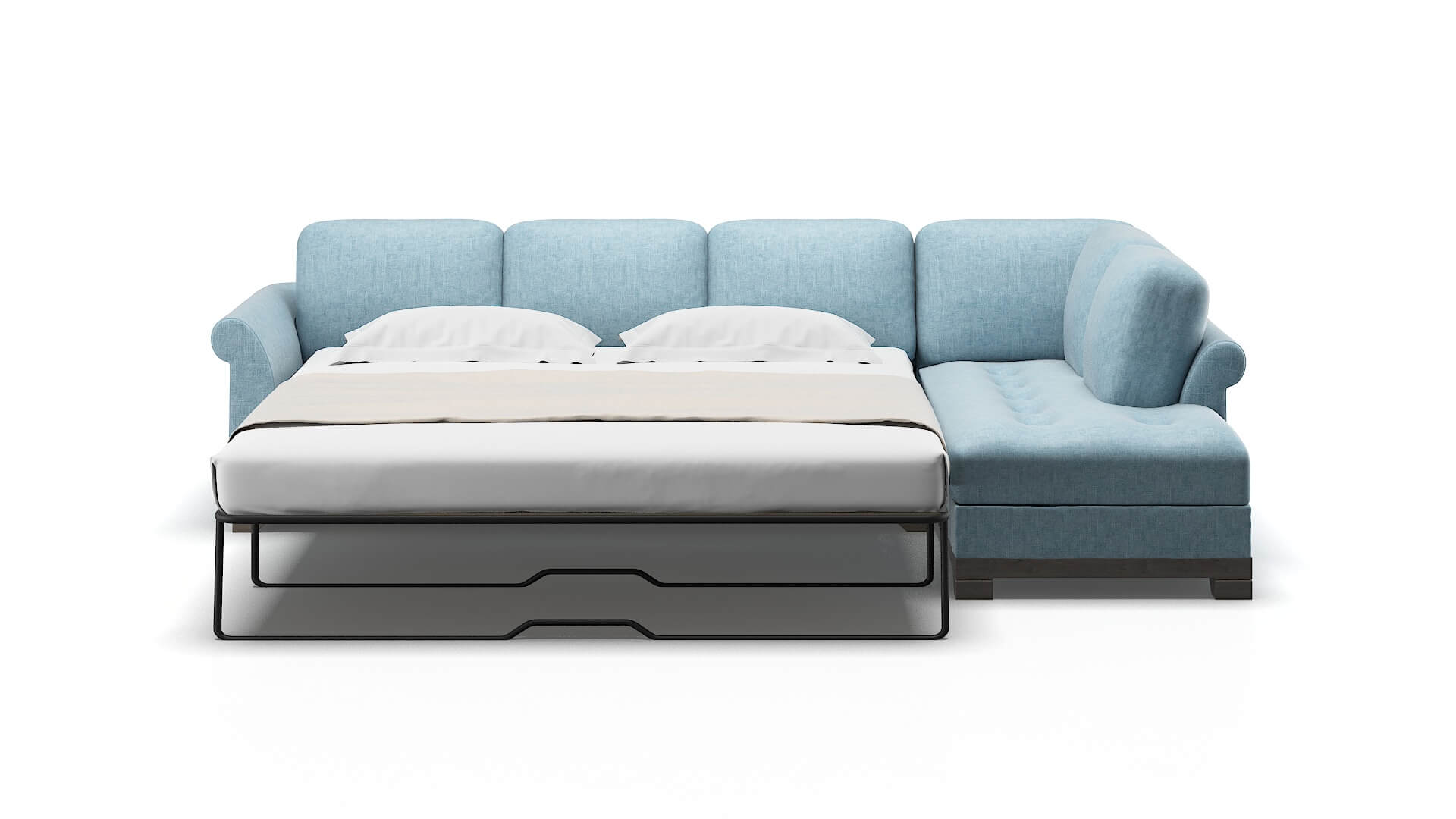 Denver Atlas Turquoise Panel Sleeper Espresso legs 1