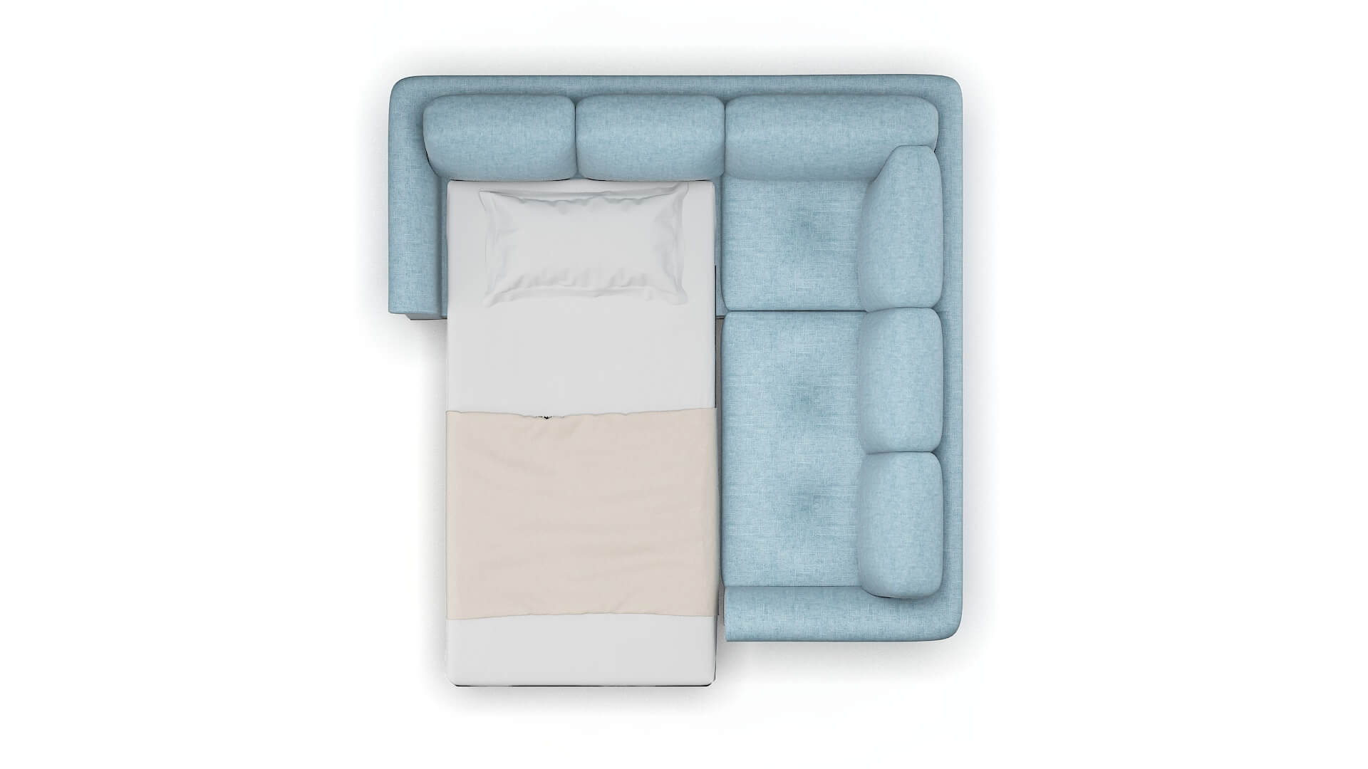 Denver Atlas Turquoise Sectional Sleeper Espresso legs 3