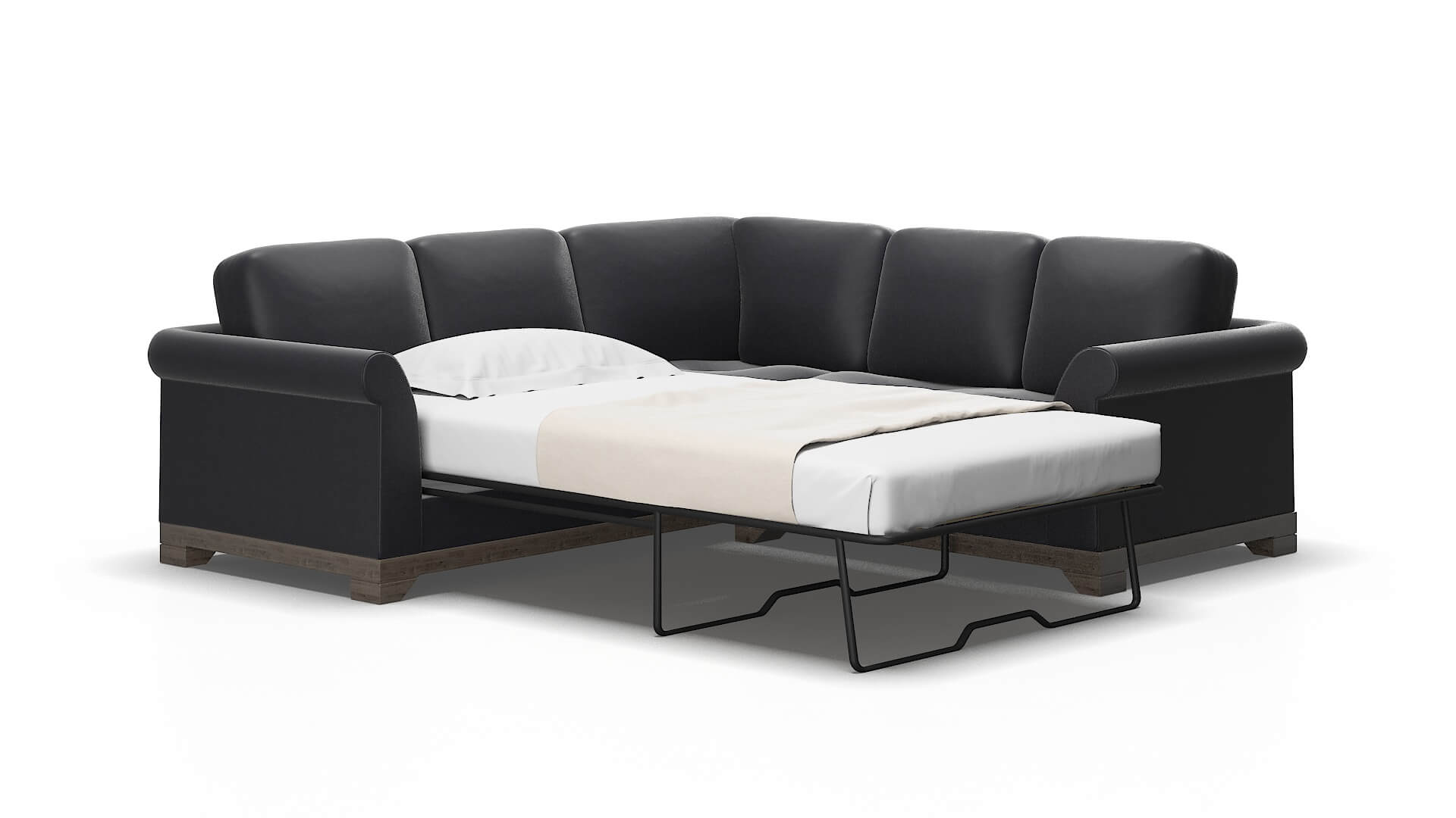 Denver Atlas_plz Navy Sectional Sleeper Espresso legs 2