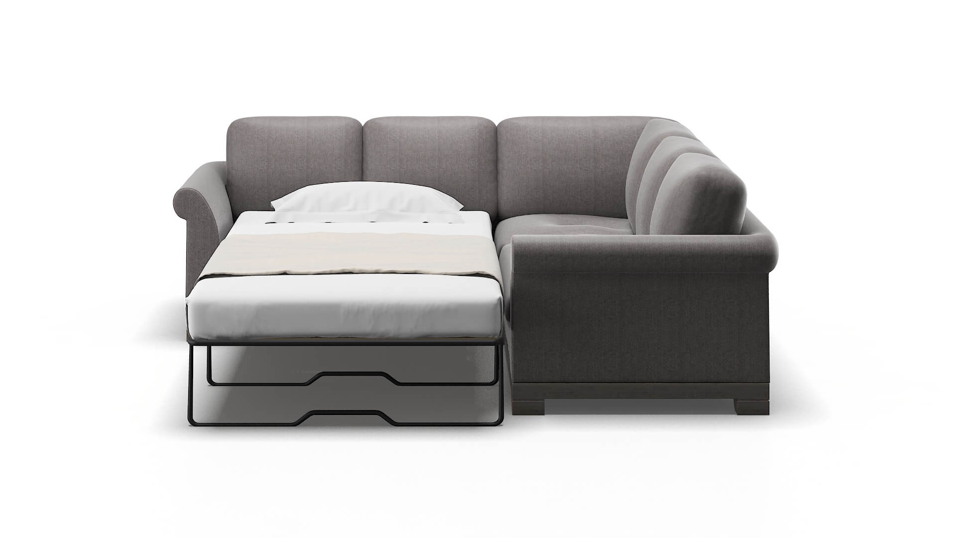 Denver Atlas_plz Silver Sectional Sleeper Espresso legs 1