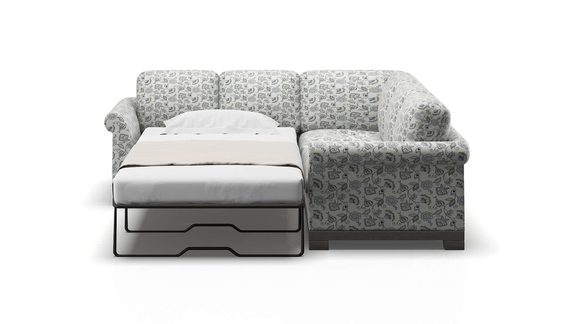 Denver Avignon Sky Sectional Sleeper Espresso legs 1