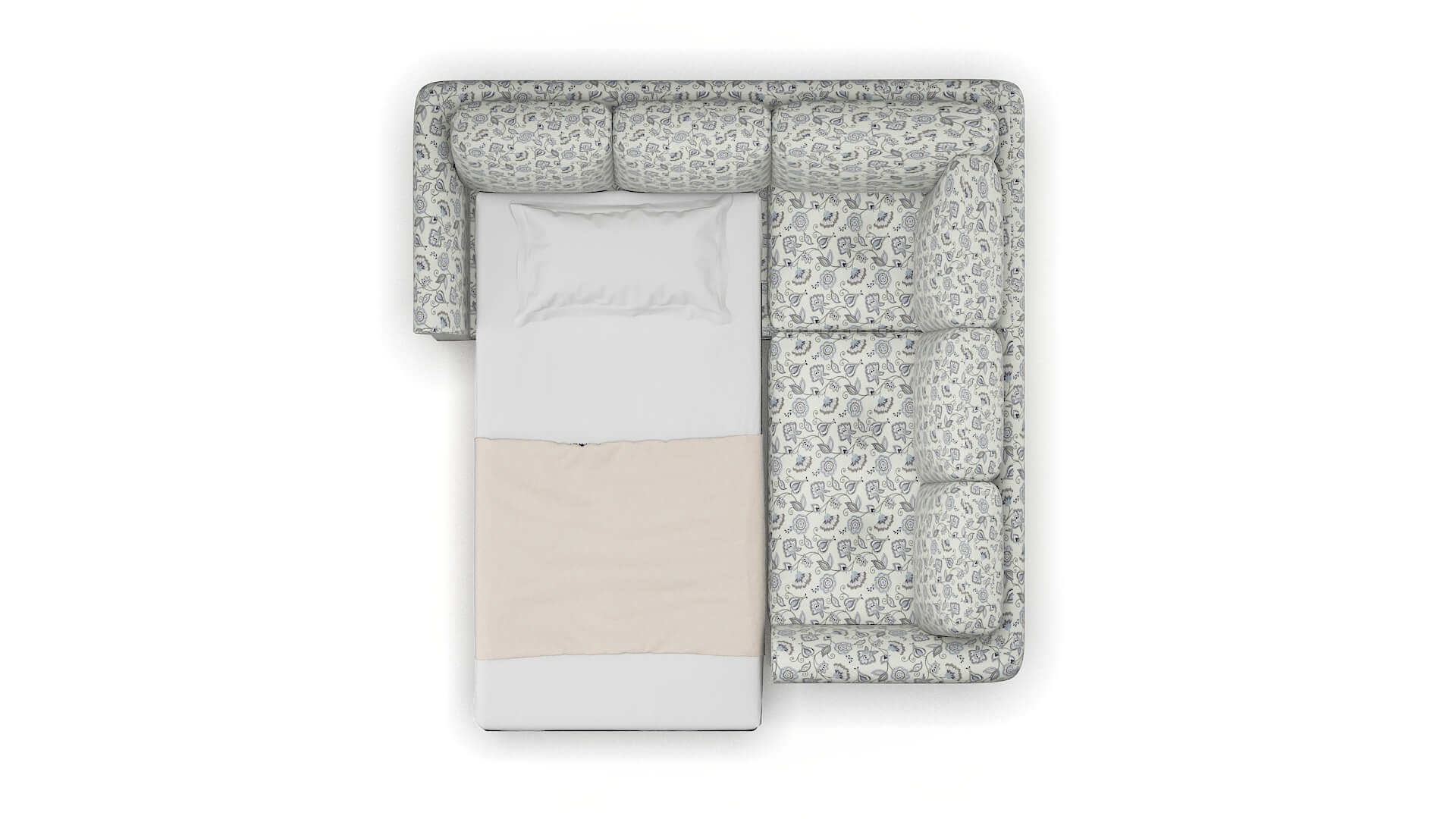 Denver Avignon Sky Sectional Sleeper Espresso legs 3