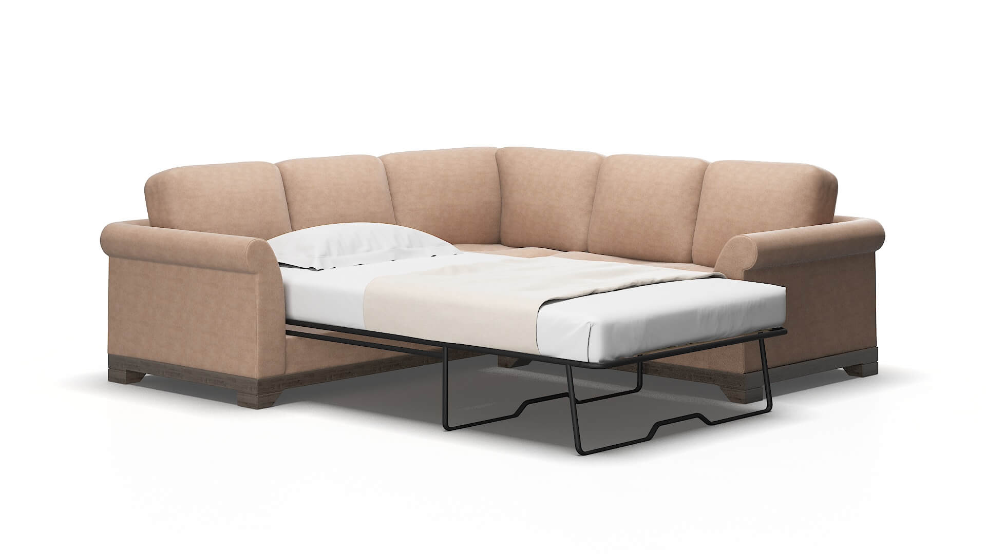 Denver Bella Cocoa Sectional Sleeper espresso legs 2