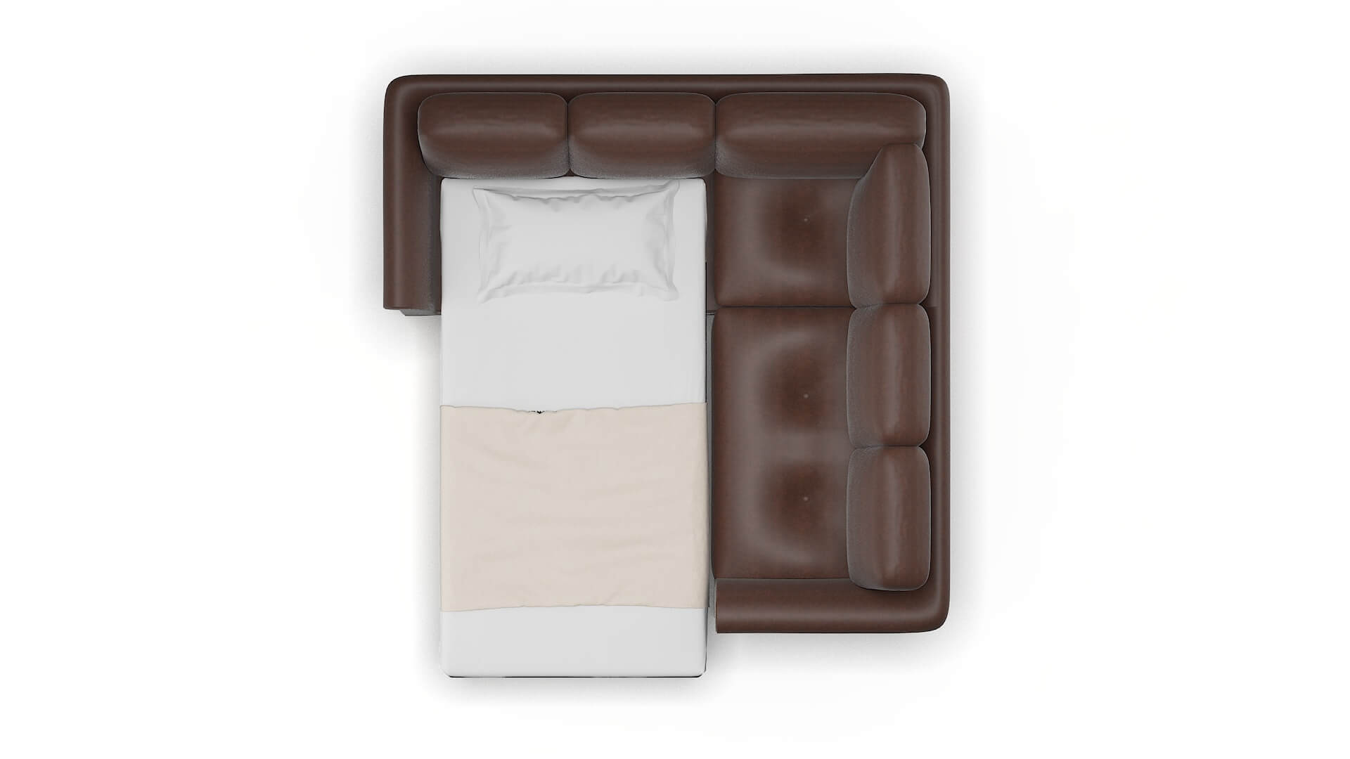 Denver Bella Espresso Sectional Sleeper Espresso legs 3