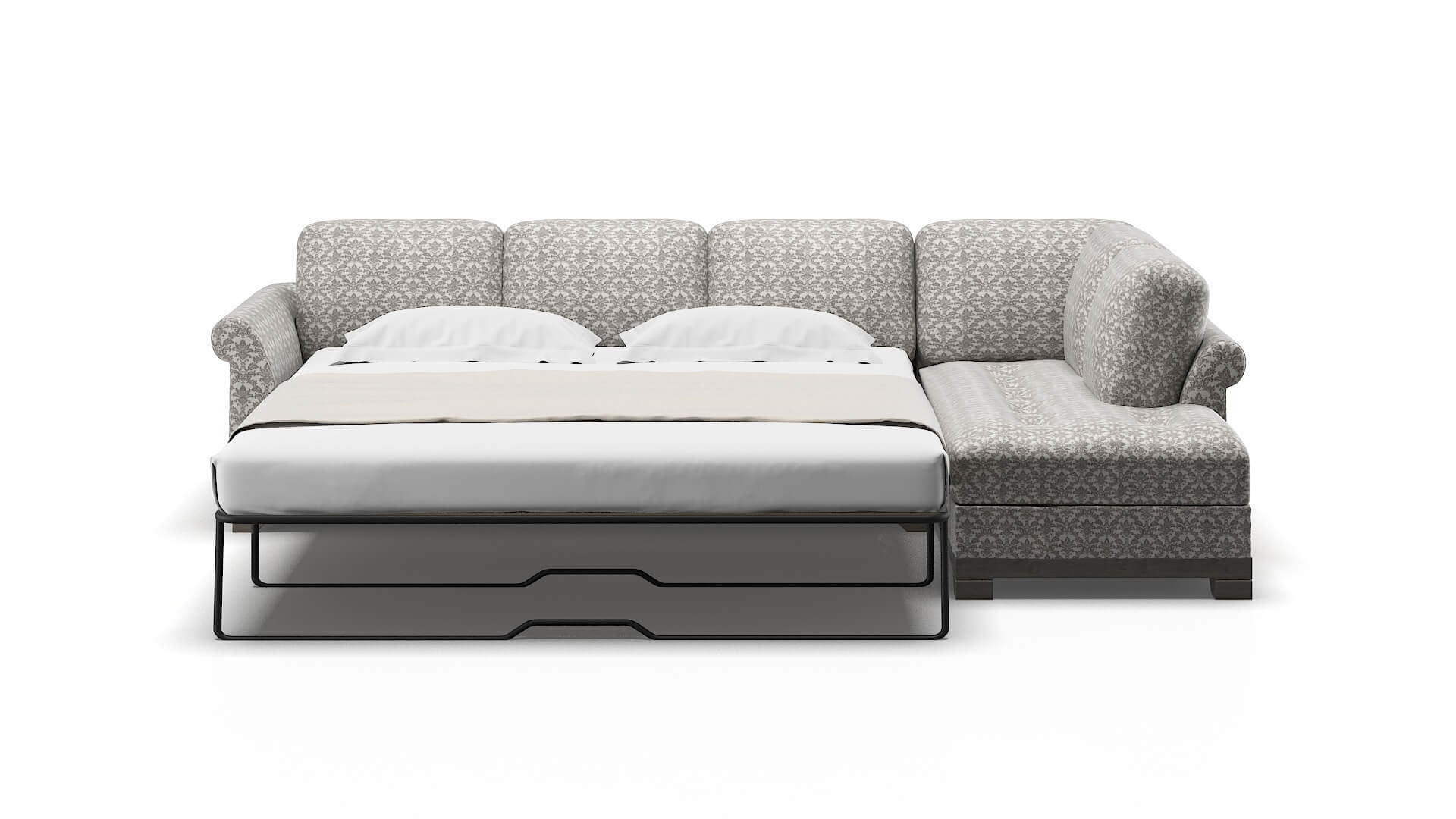 Denver Bergamo Dove Panel Sleeper Espresso legs 1