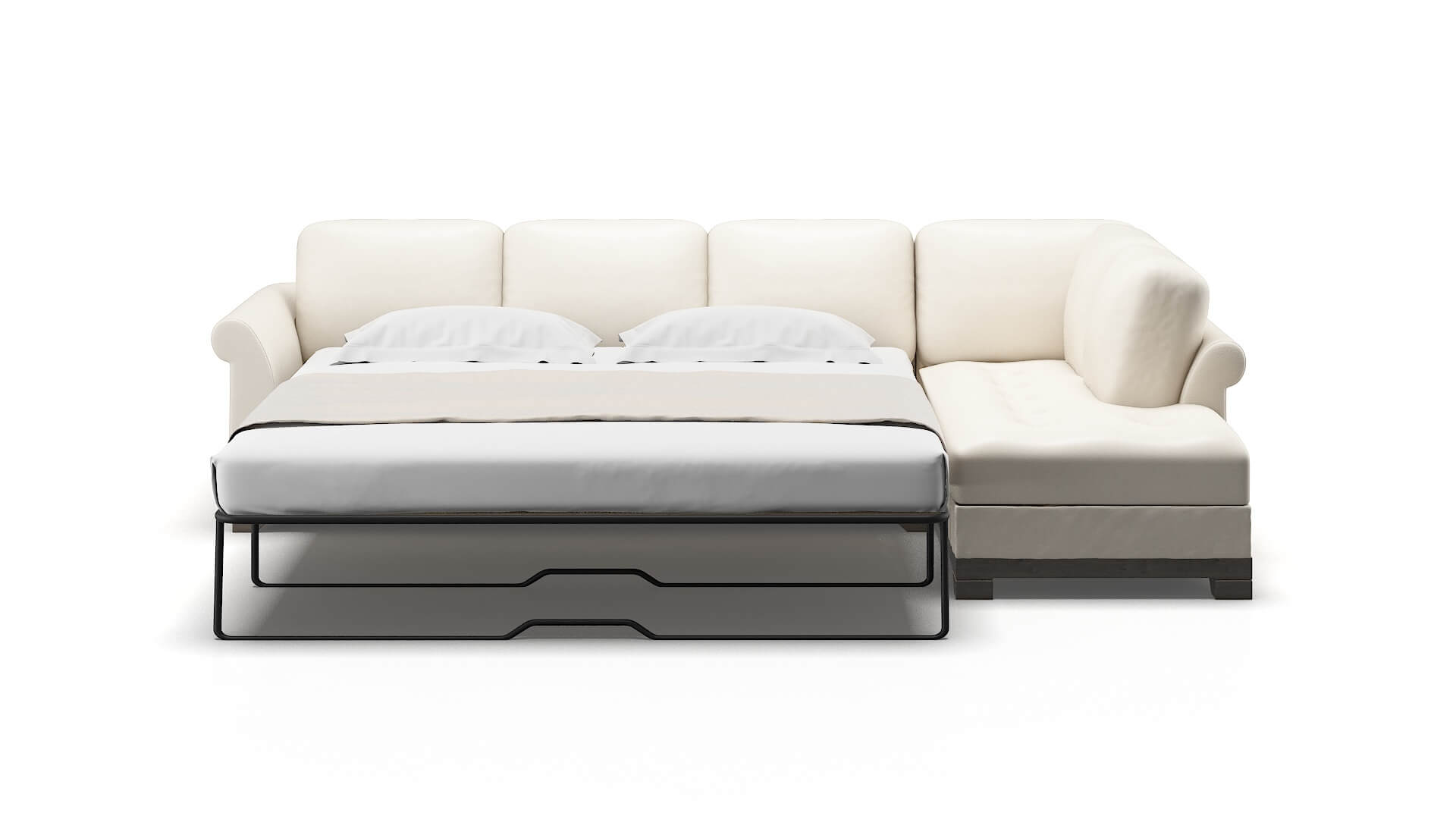 Denver Blanche Milky Panel Sleeper Espresso legs 1