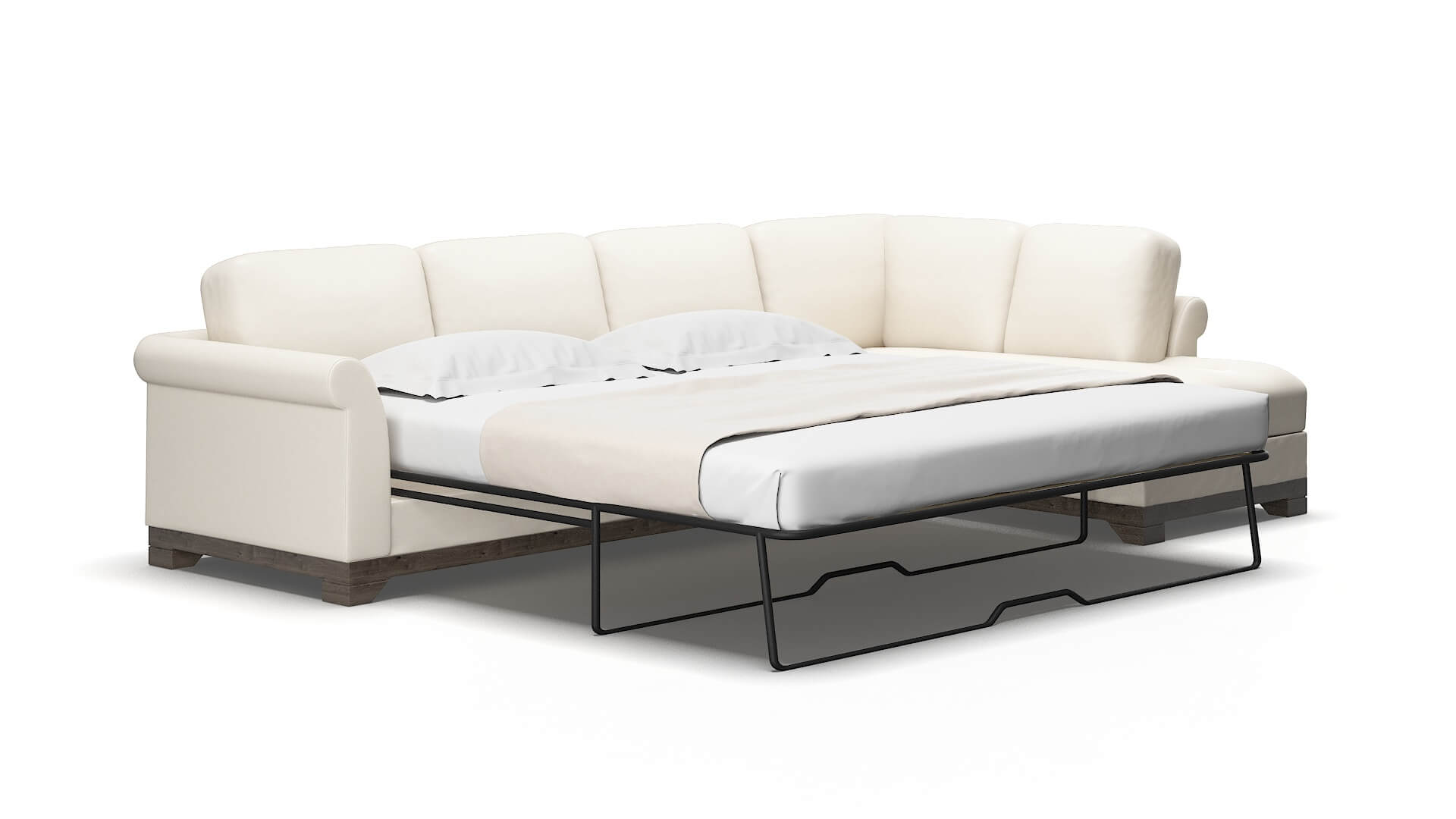 Denver Blanche milky Panel sleeper Espresso Legs  2