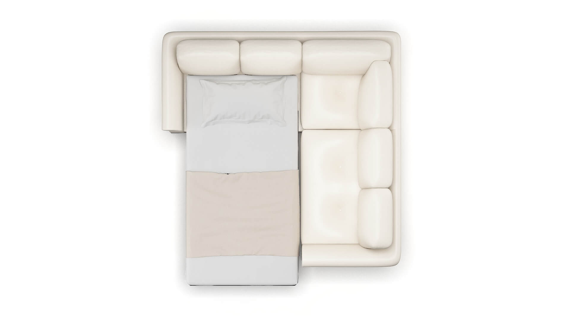 Denver Blanche Milky Sectional Sleeper Espresso legs 3