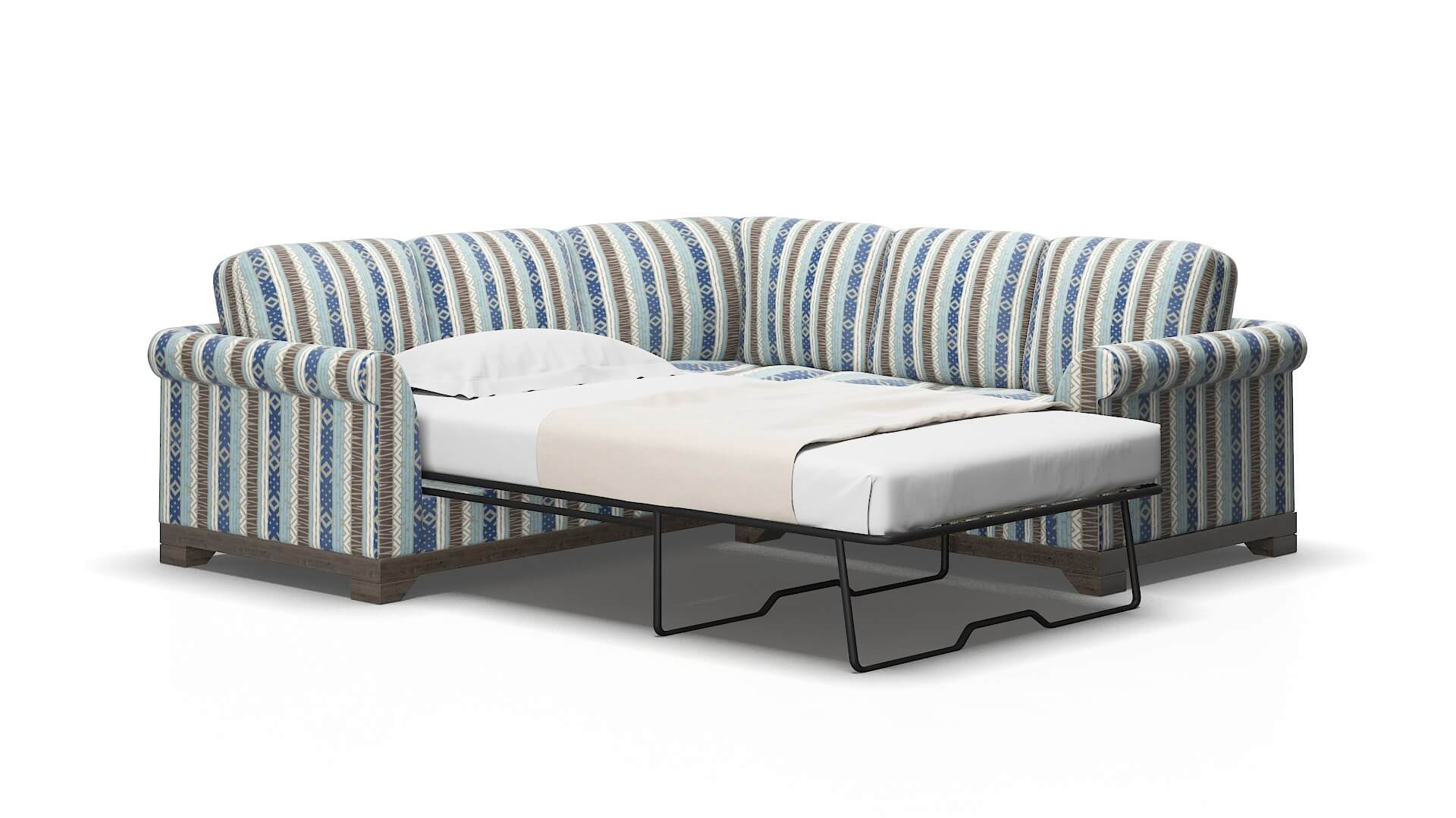 Denver Bodhi Indigo Sectional Sleeper Espresso legs 2