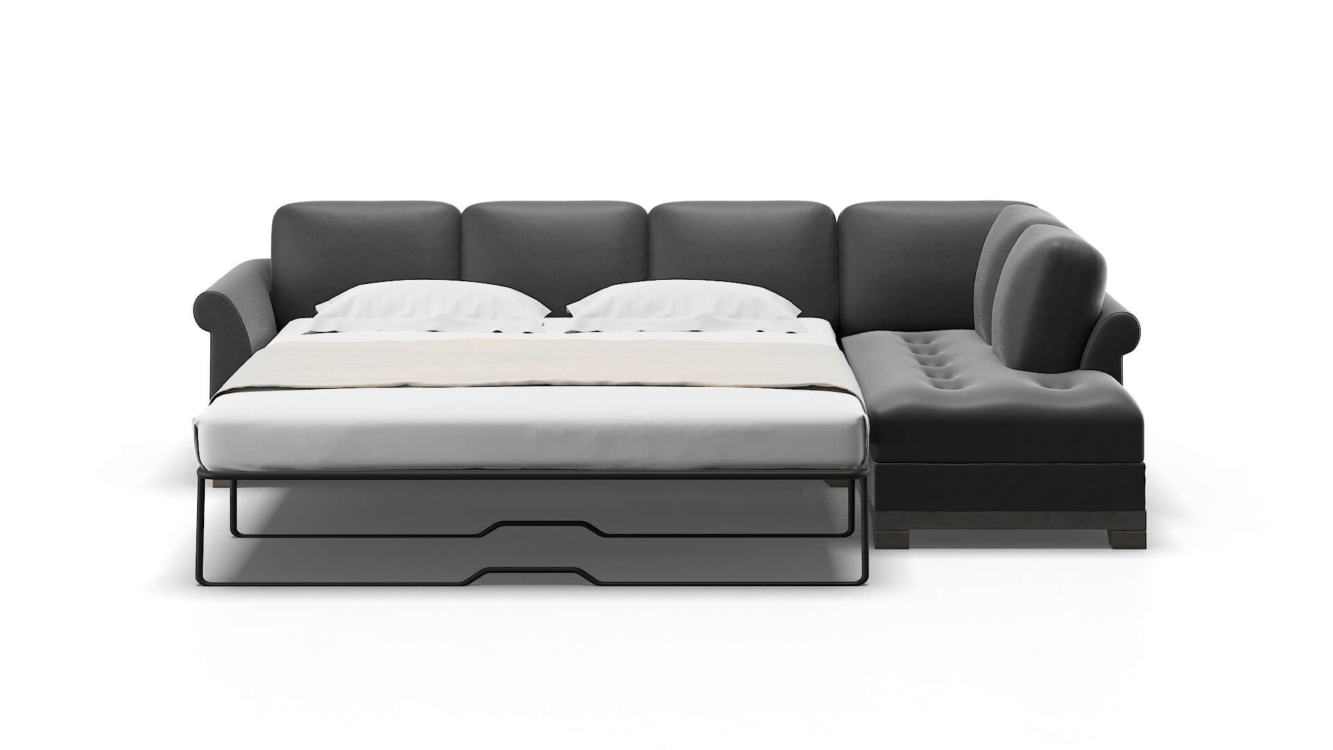 Denver Catalina Charcoal Panel Sleeper Espresso legs 3