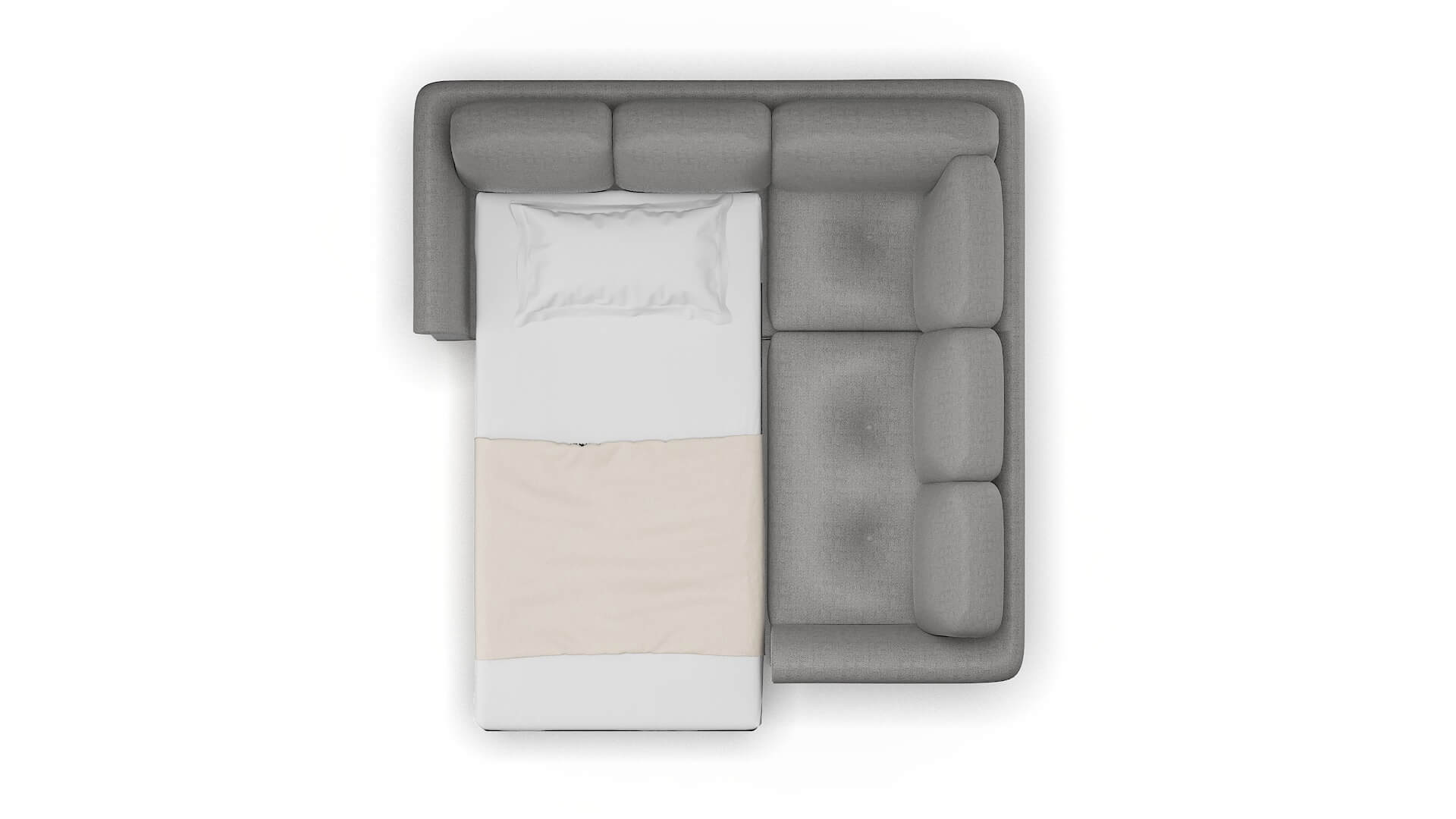 Denver Catalina Steel Sectional Sleeper Espresso legs 3