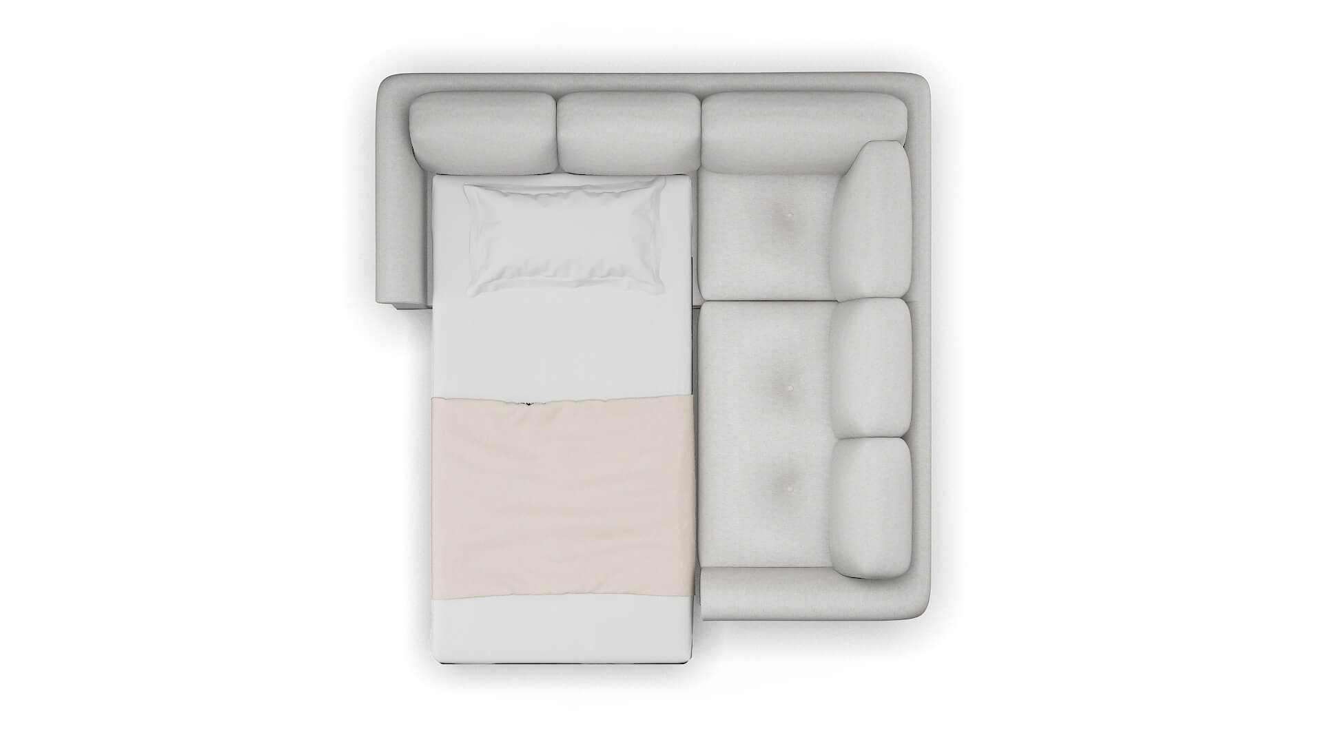 Denver Cosmo Silver Sectional Sleeper Espresso legs 3