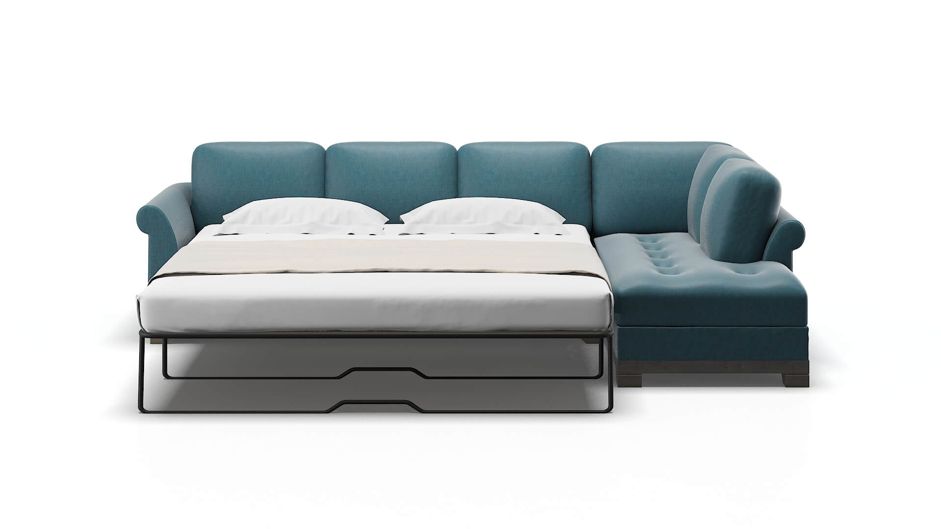 Denver Cosmo Teal Panel Sleeper Espresso legs 1