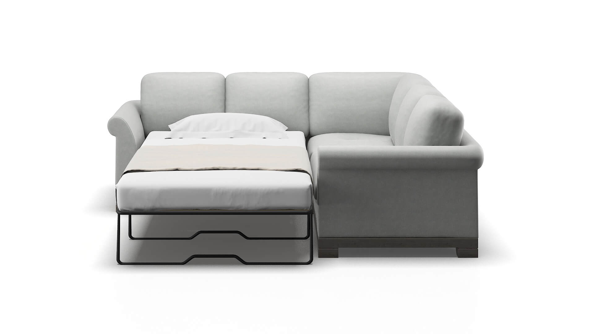 Denver Dawson Platinum Sectional Sleeper Espresso legs 1