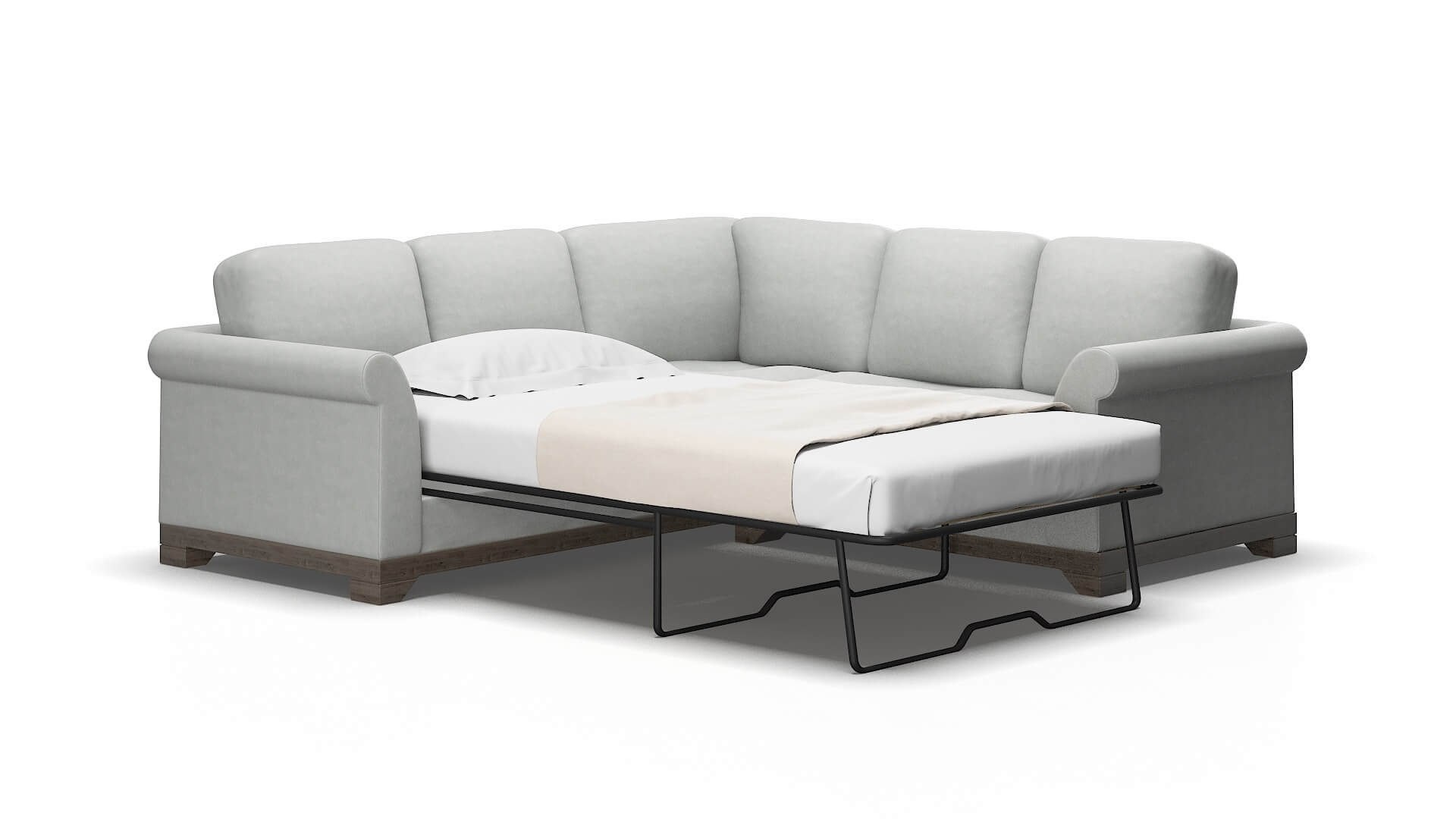 Denver Dawson platinum Sectional sleeper Espresso Legs  2