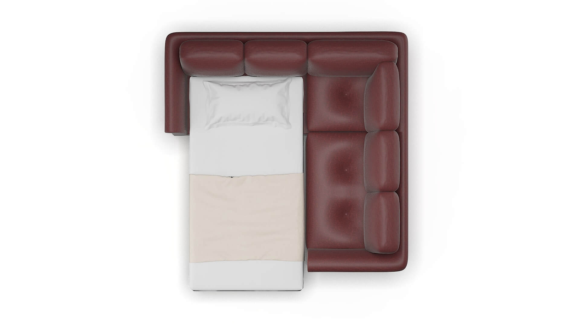 Denver Derby Berry Sectional Sleeper Espresso legs 3