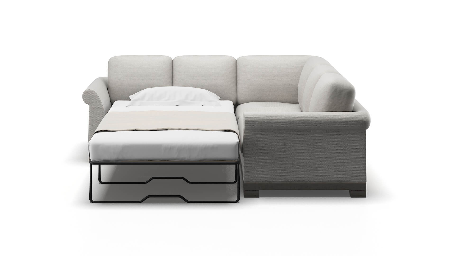 Denver Derby Grey Sectional Sleeper Espresso legs 1