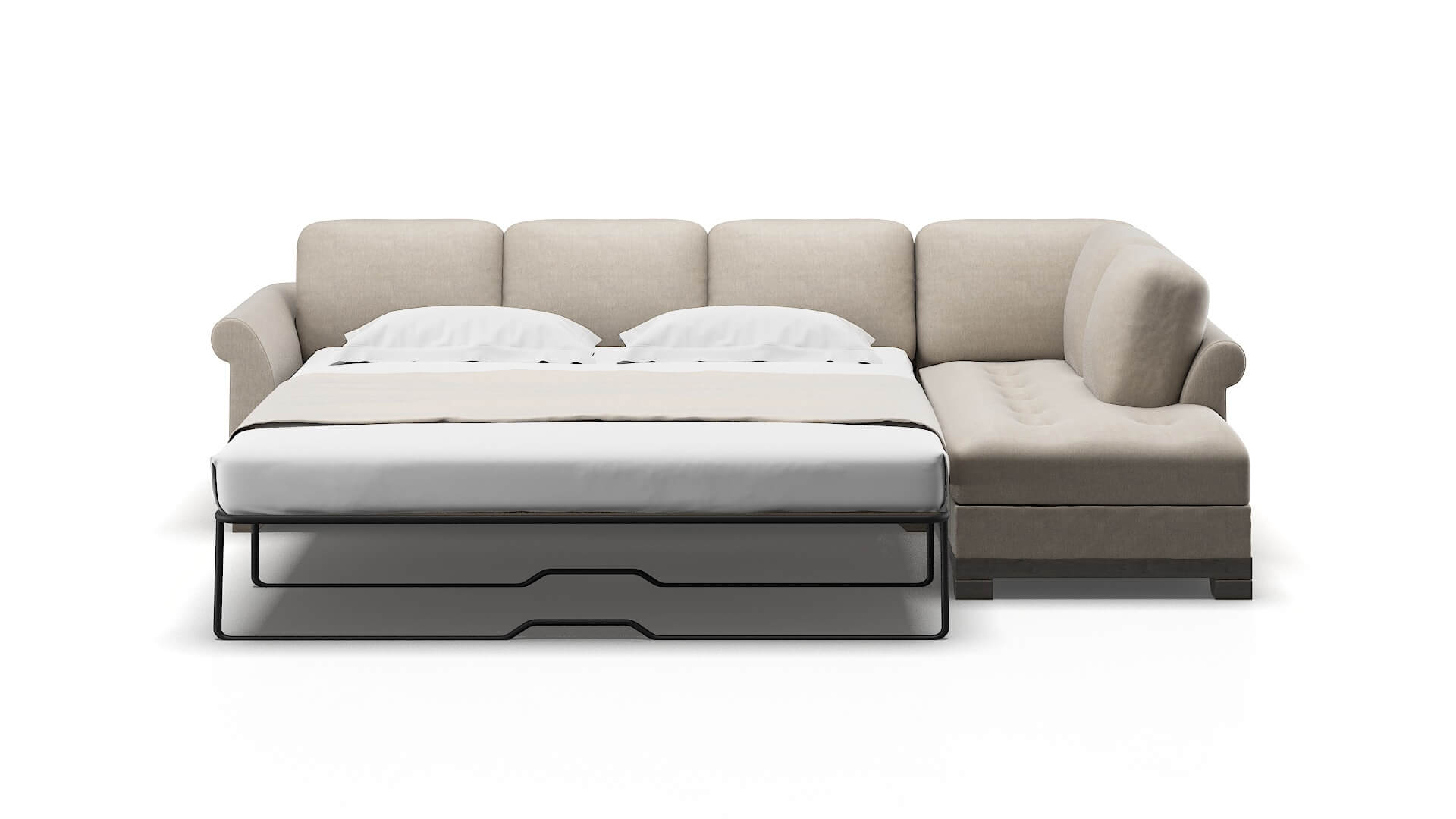 Denver Derby Linen Panel Sleeper Espresso legs 3