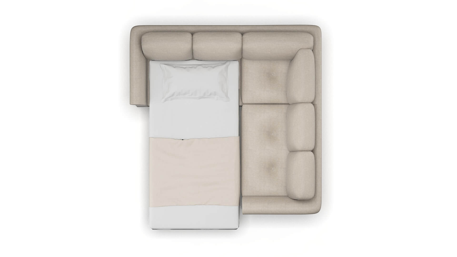 Denver Derby Linen Sectional Sleeper Espresso legs 3