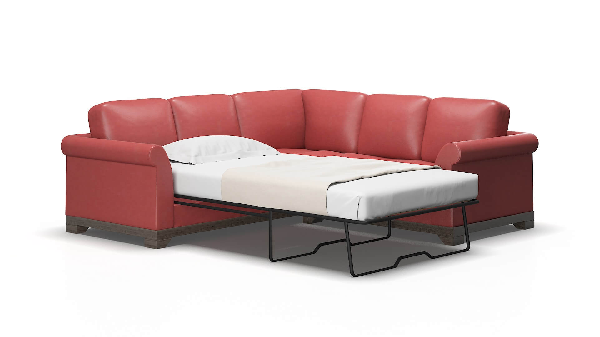 Denver Dillion cordovan Sectional sleeper Espresso Legs  2