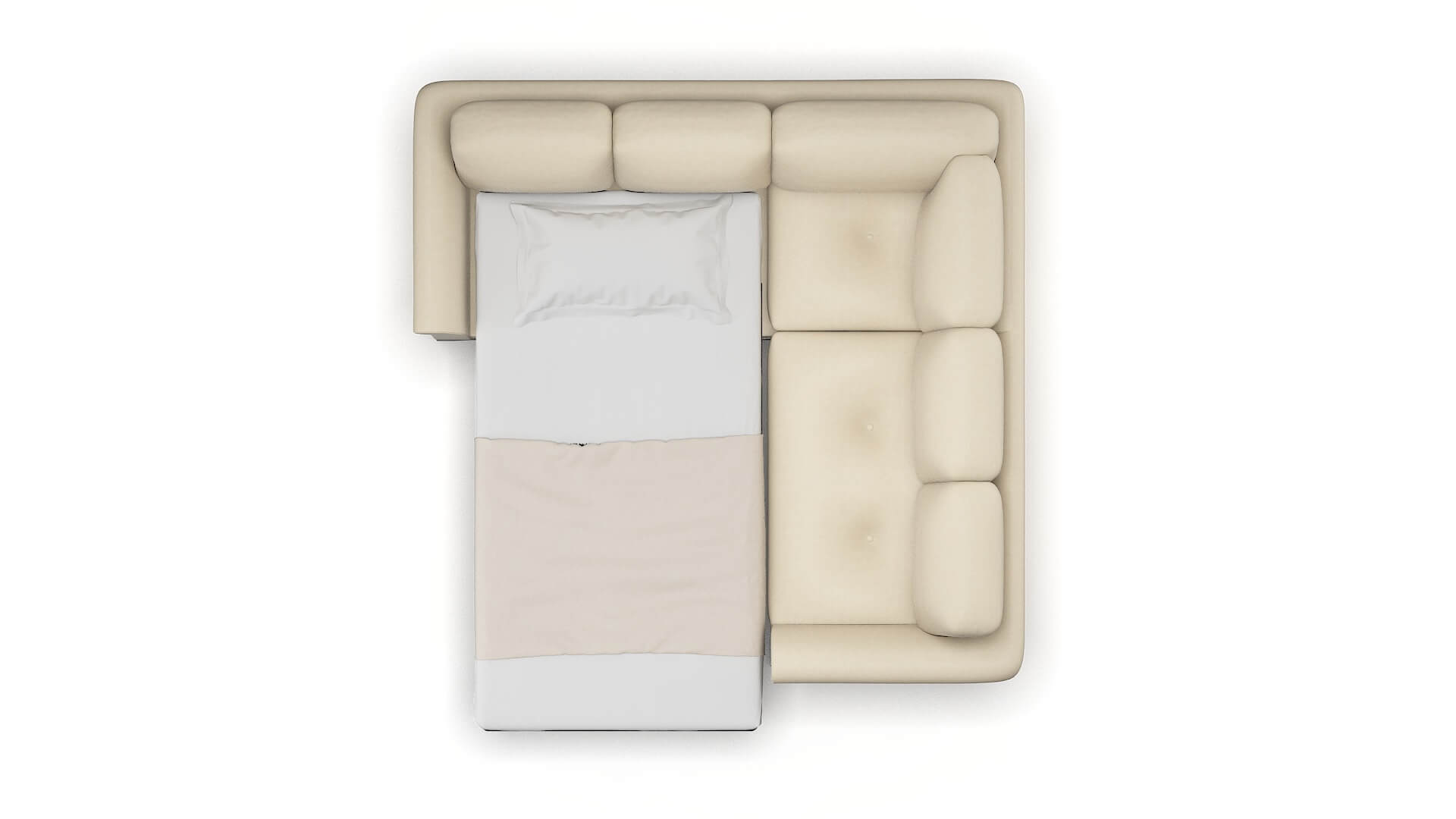 Denver Dream_d Almond Sectional Sleeper Espresso legs 3